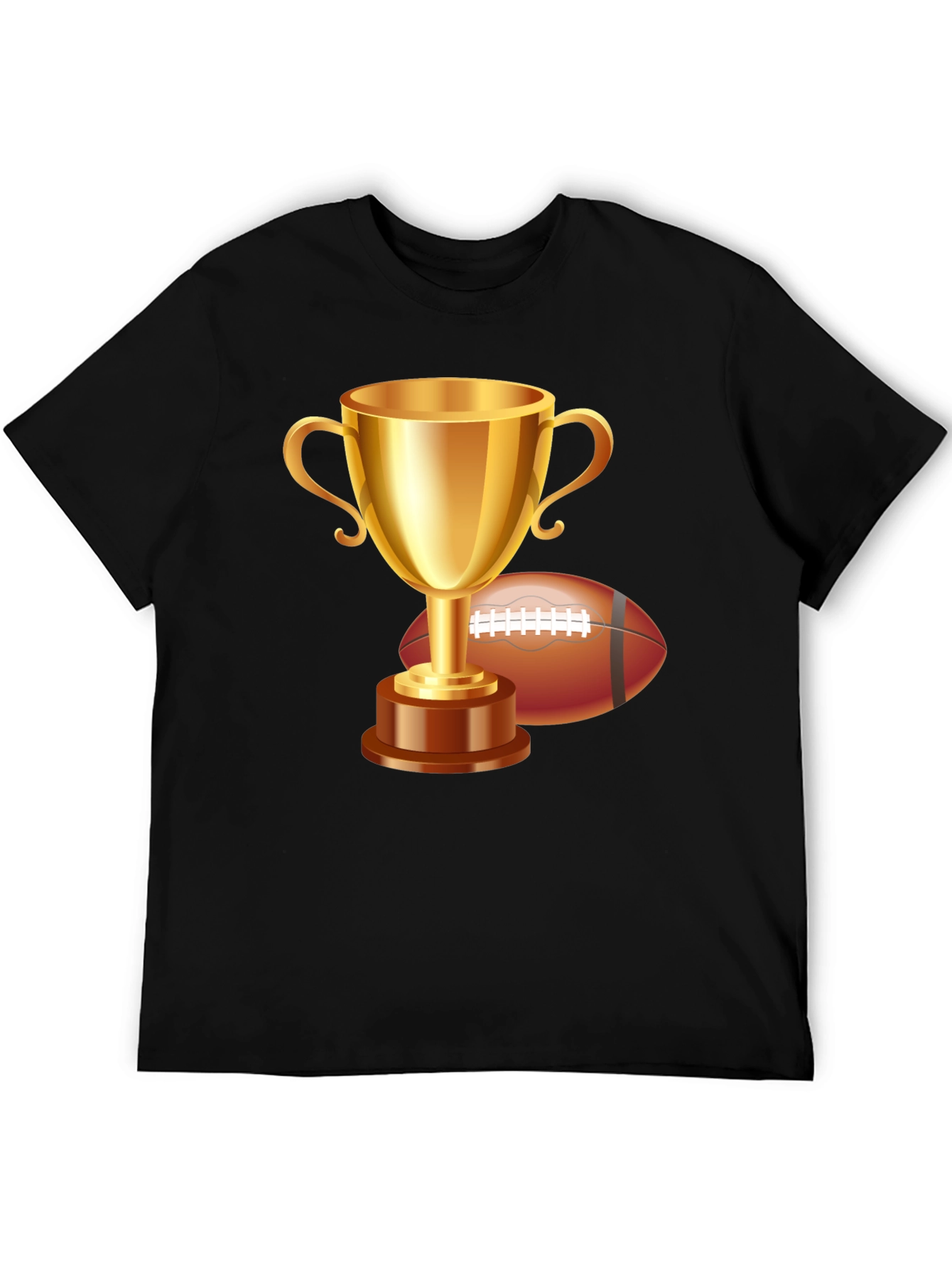 Trophy & Football Graphic T-Shirt - Black