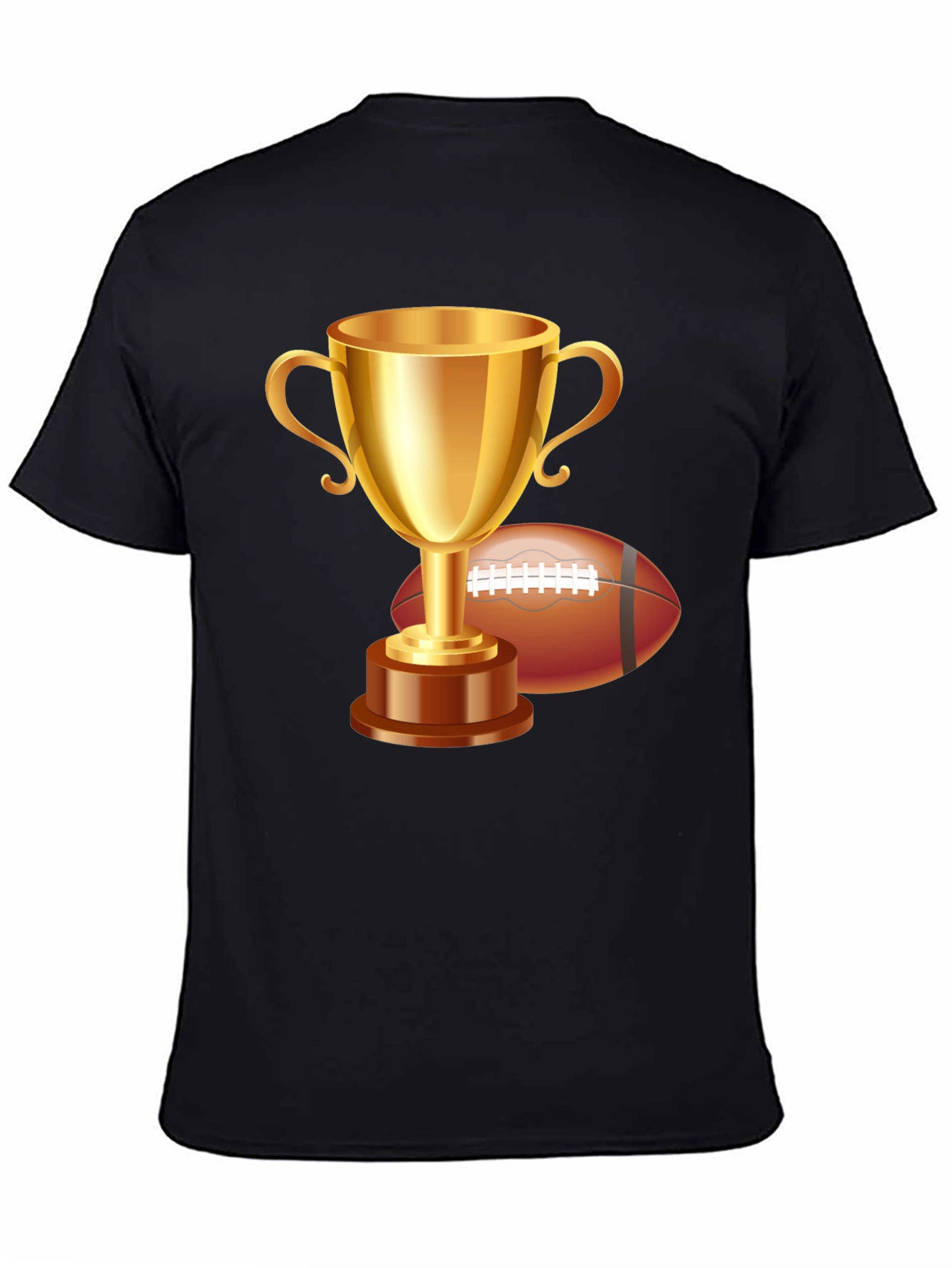 Trophy & Football Graphic T-Shirt - Black