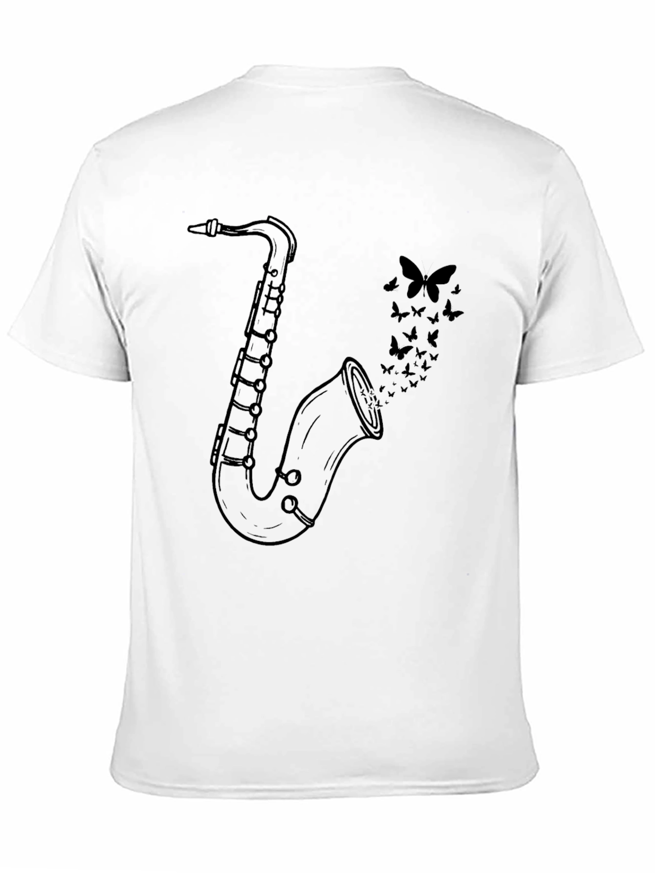 Saxophone & Butterflies Graphic Tee - Black