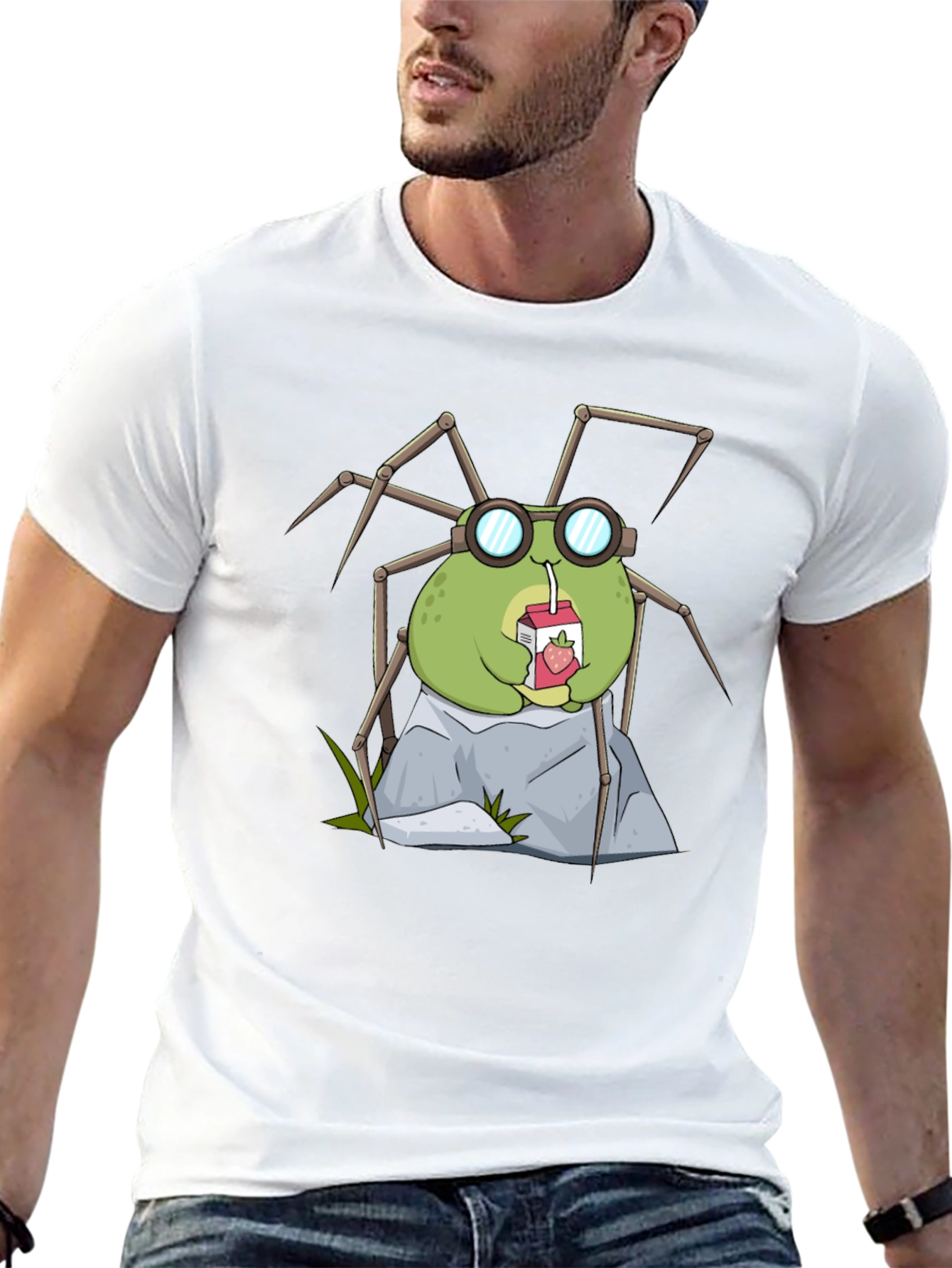 Cute Spider Drinking Juice T-Shirt