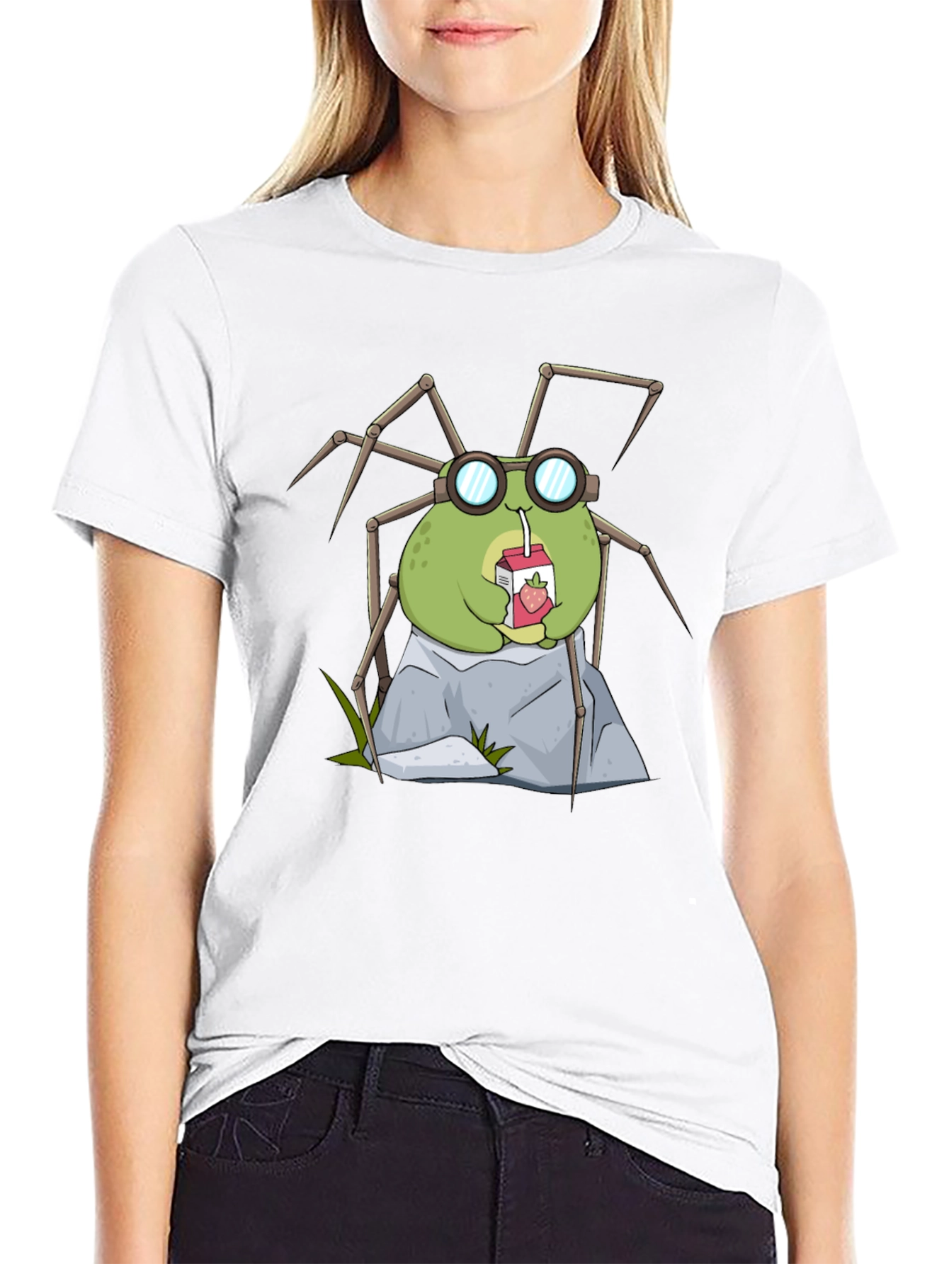 Cute Spider Drinking Juice T-Shirt