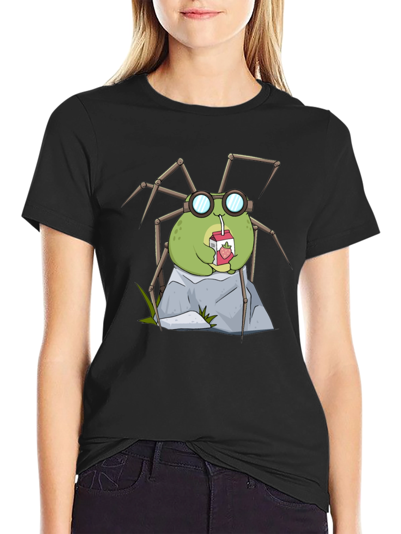 Cute Spider Drinking Juice T-Shirt