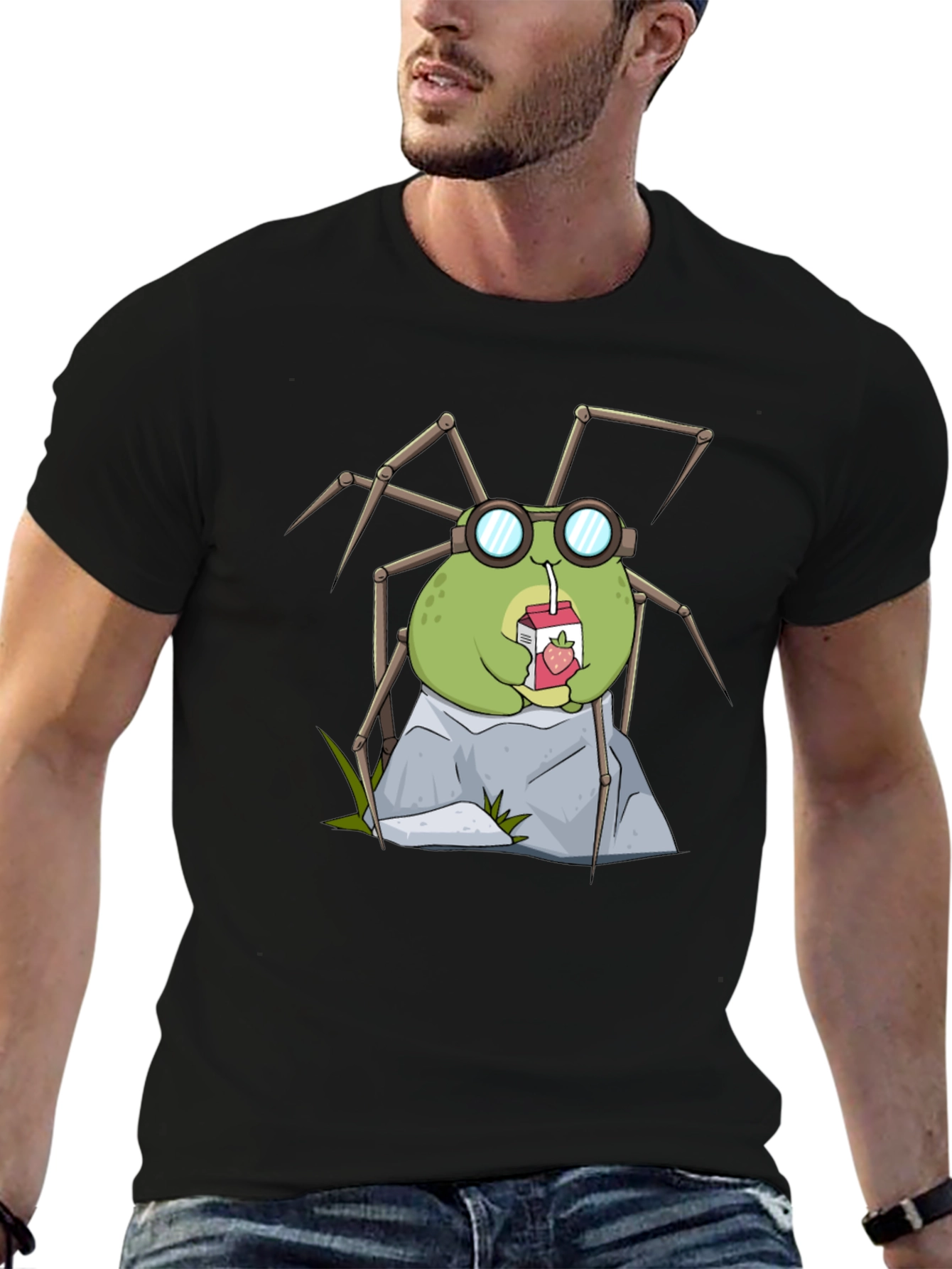 Cute Spider Drinking Juice T-Shirt