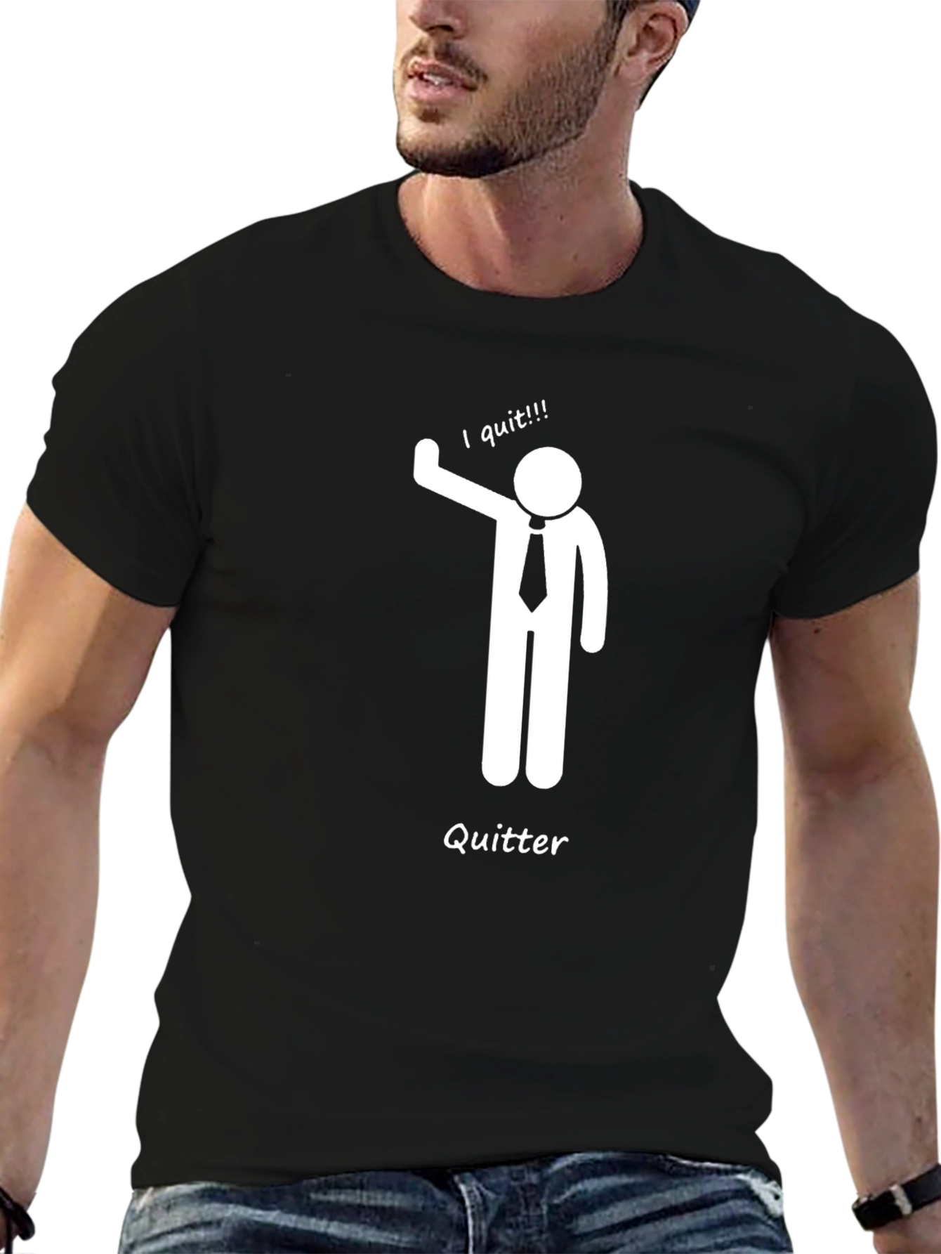 Quitter Stick Figure Funny T-Shirt