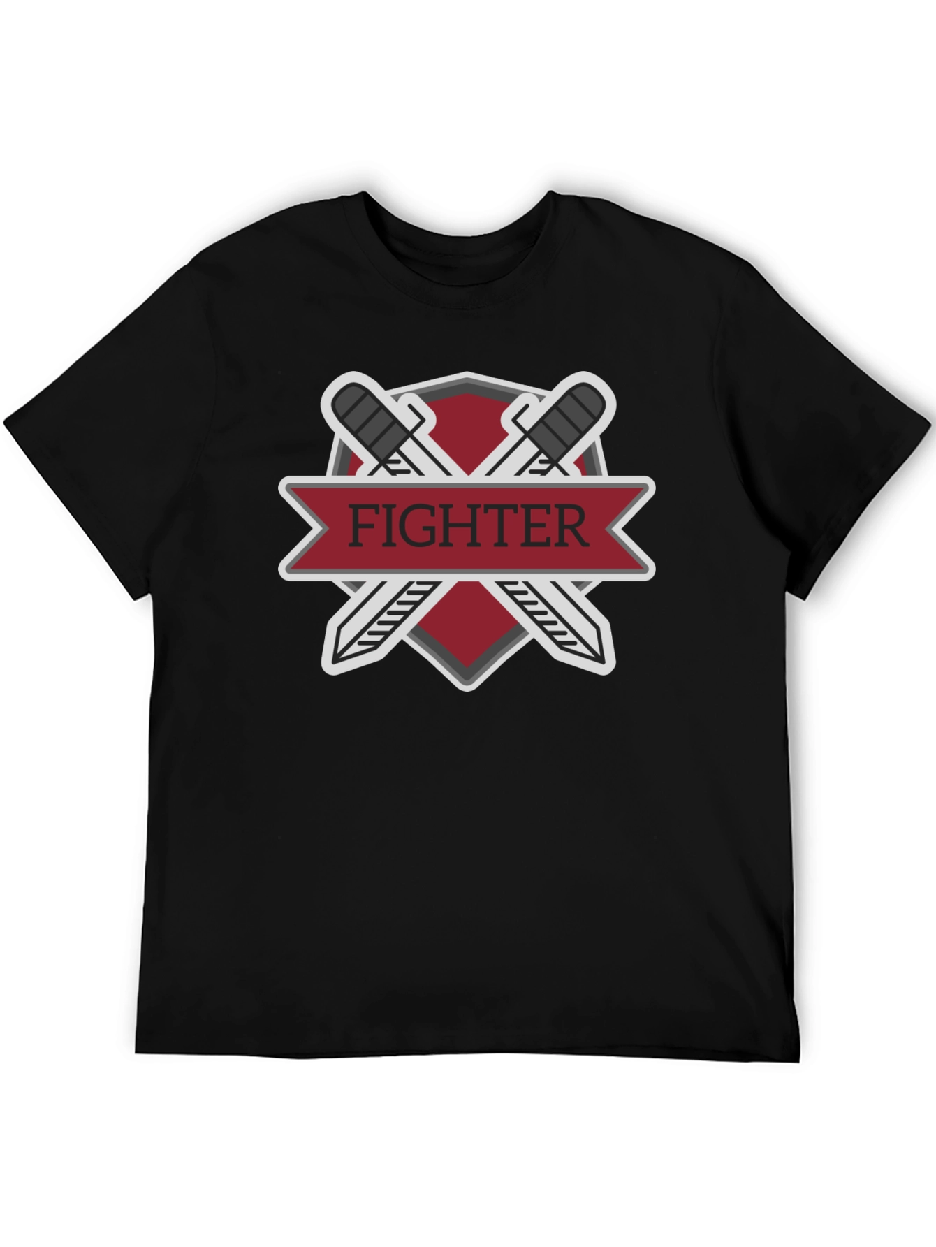 Fighter Sword Emblem Black T-Shirt