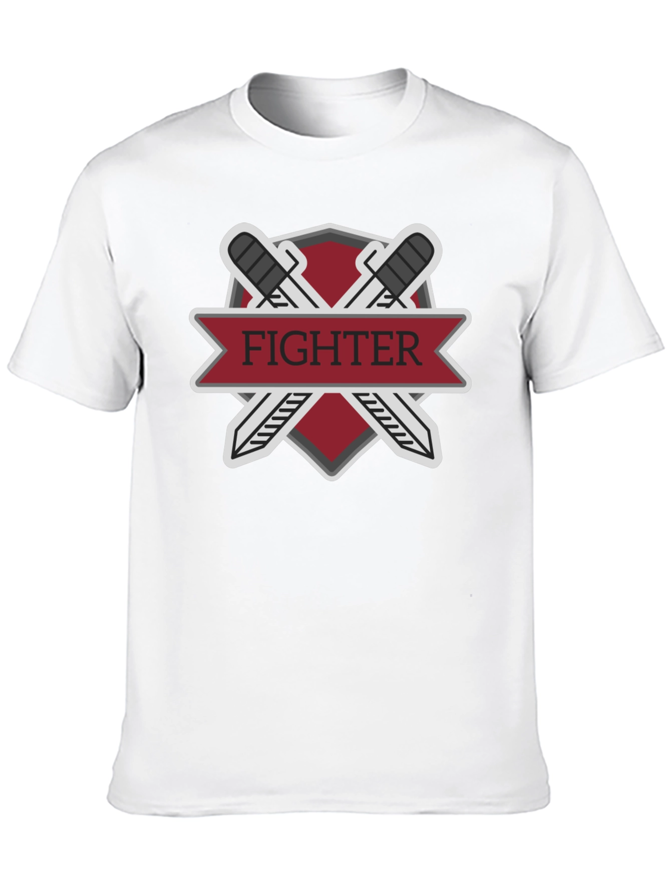 Fighter Sword Emblem Black T-Shirt