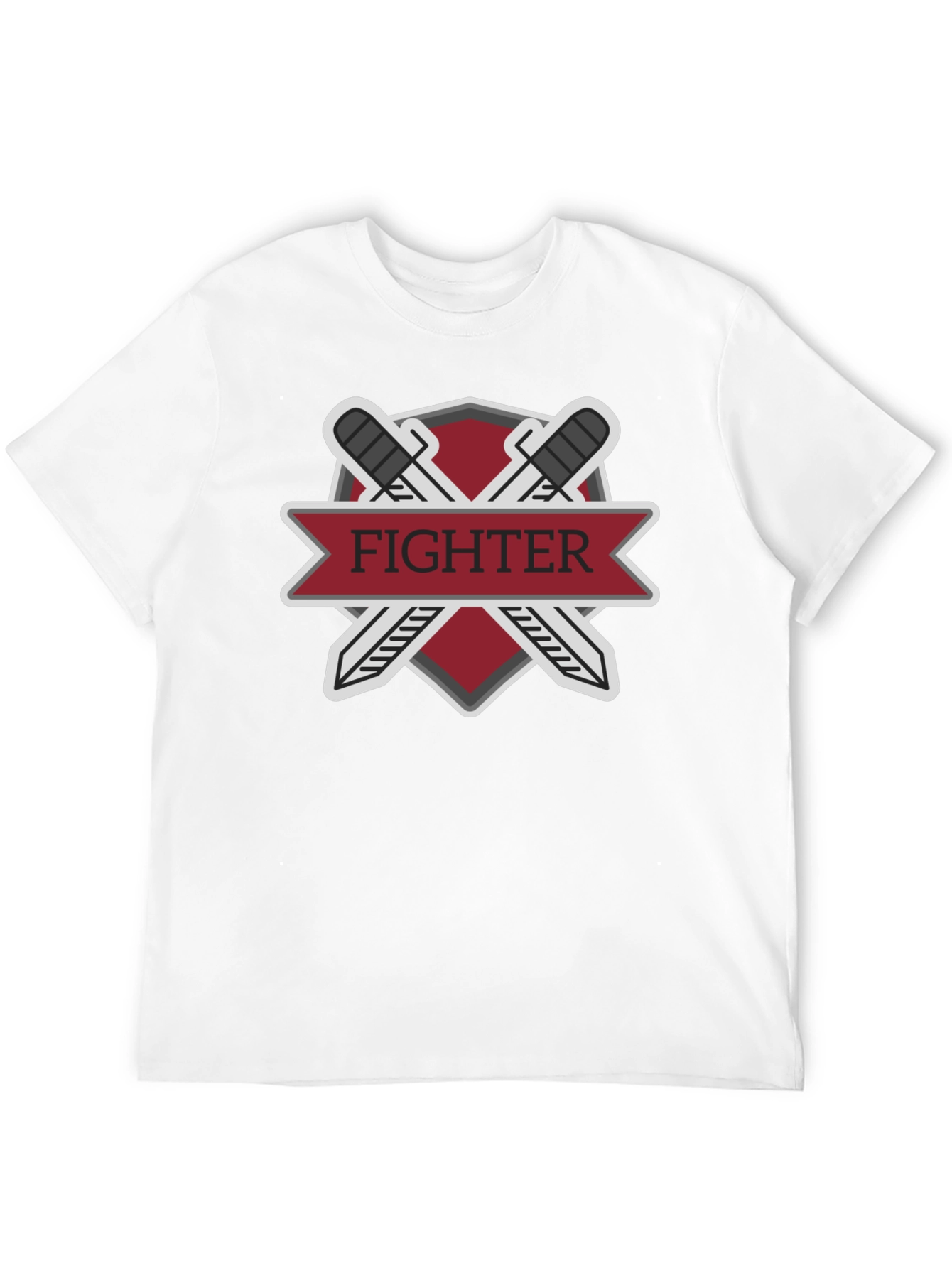 Fighter Sword Emblem Black T-Shirt