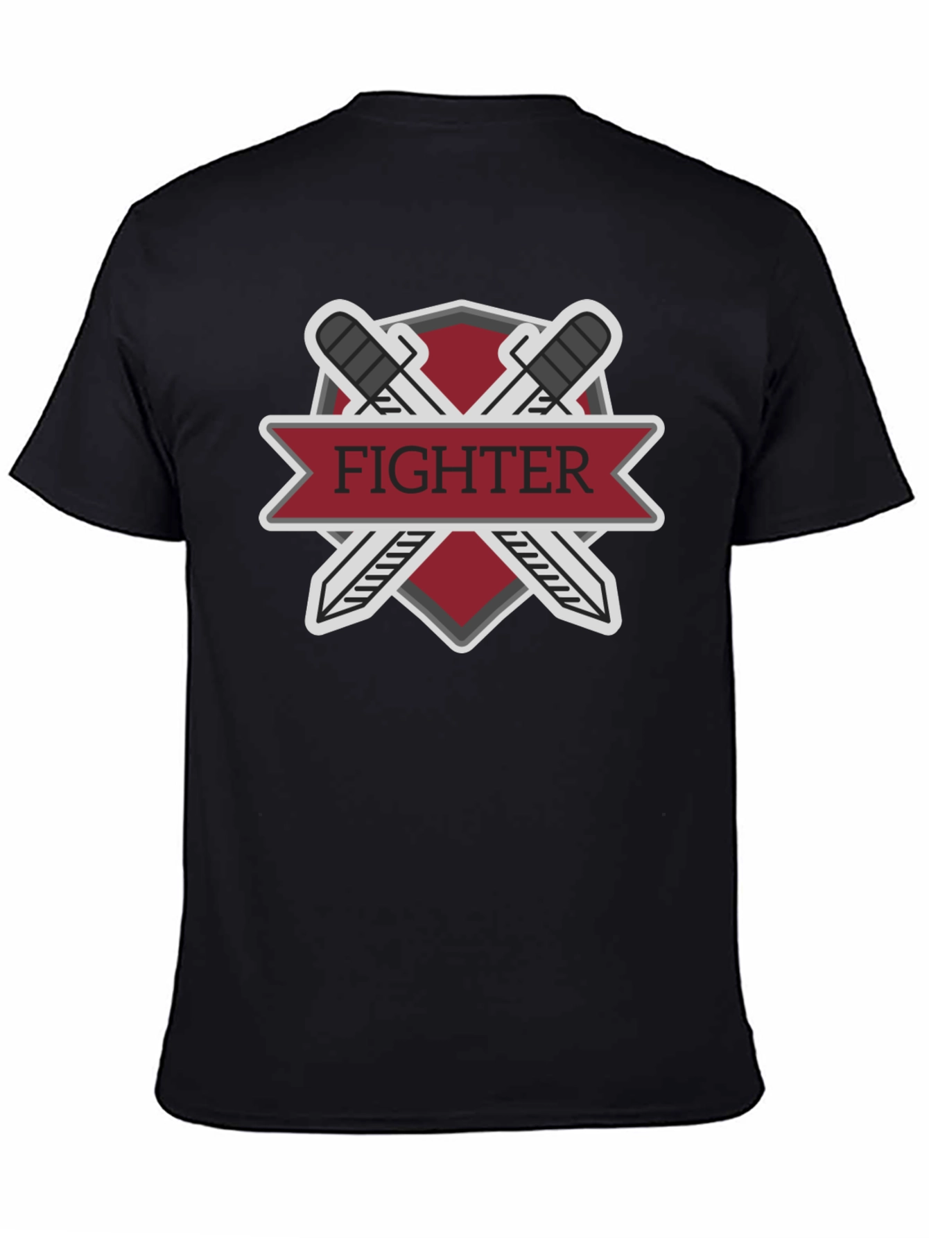 Fighter Sword Emblem Black T-Shirt