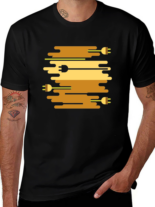 Modern Plug Pattern Graphic T-Shirt