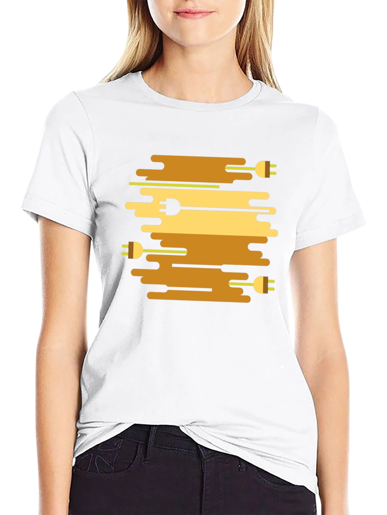 Modern Plug Pattern Graphic T-Shirt