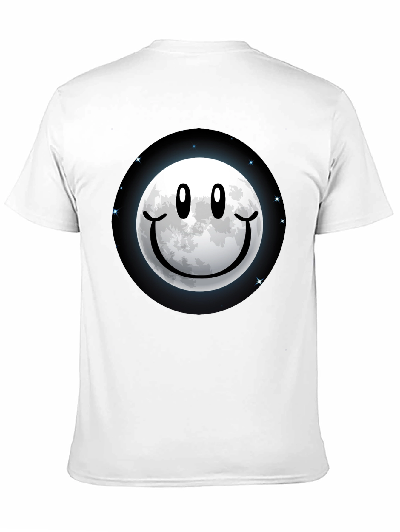 Moon Smile Graphic Tee - Black Cotton Comfort
