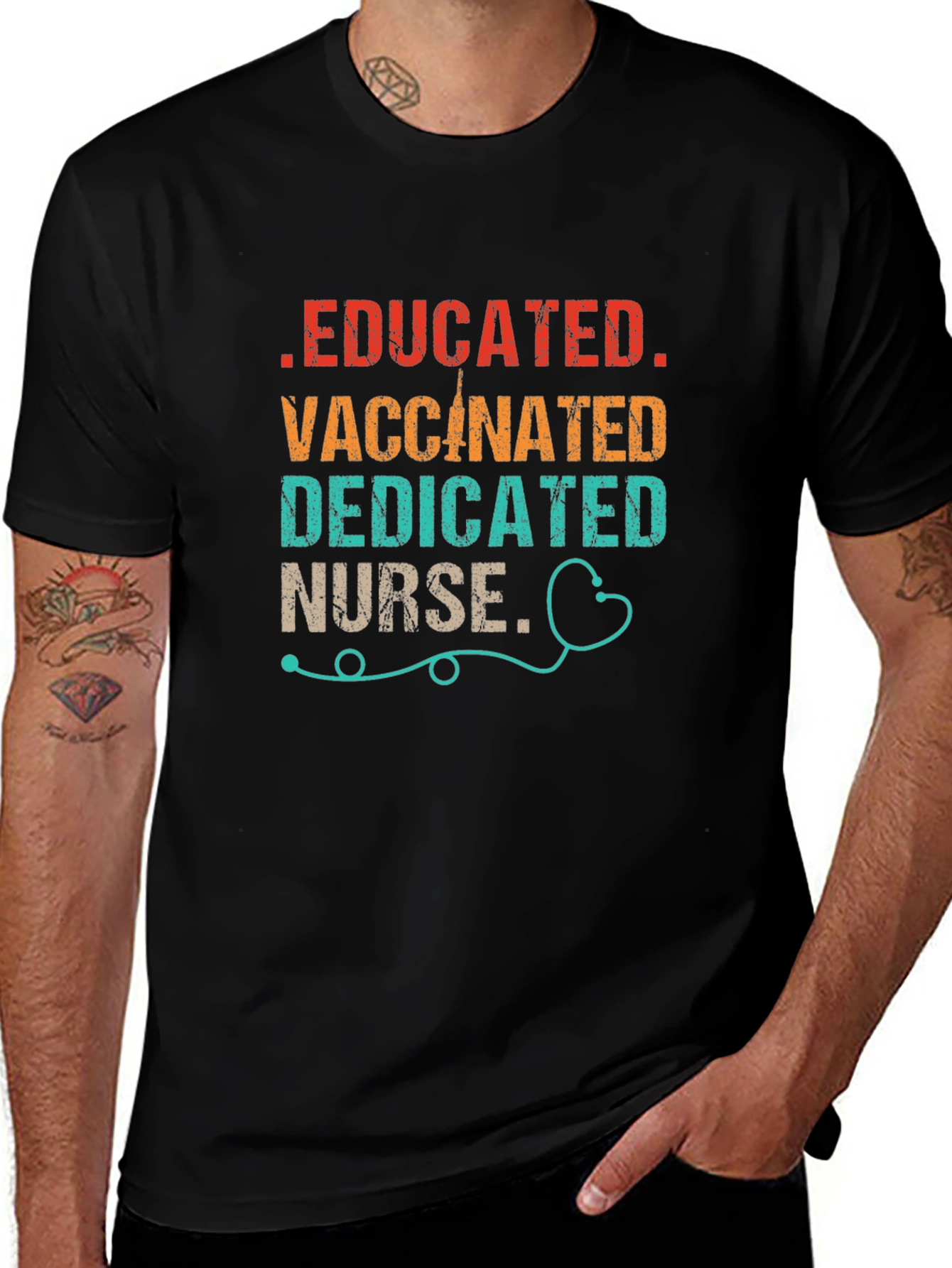 Educated Vaccinated Dedicated Nurse T-Shirt