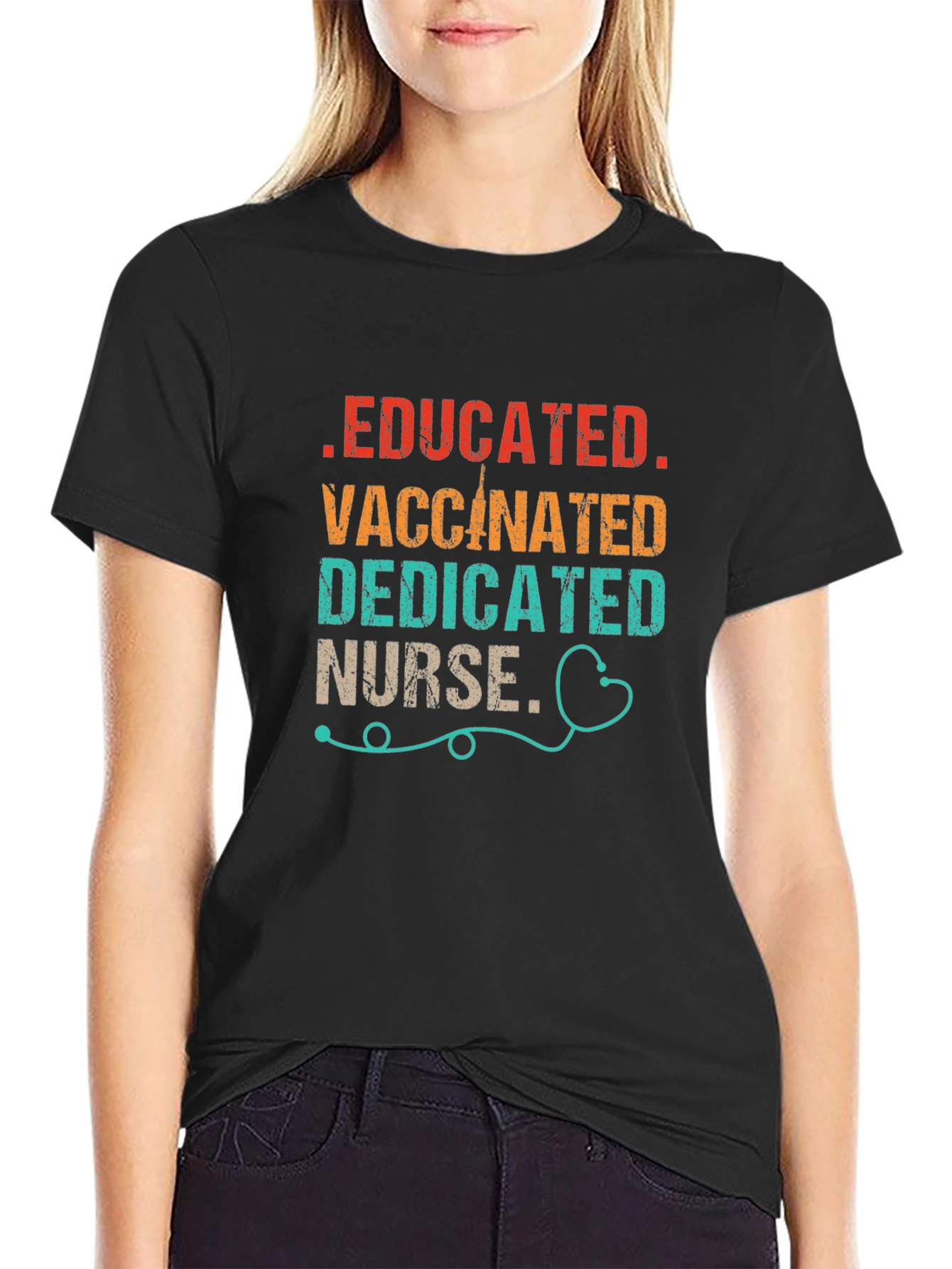 Educated Vaccinated Dedicated Nurse T-Shirt