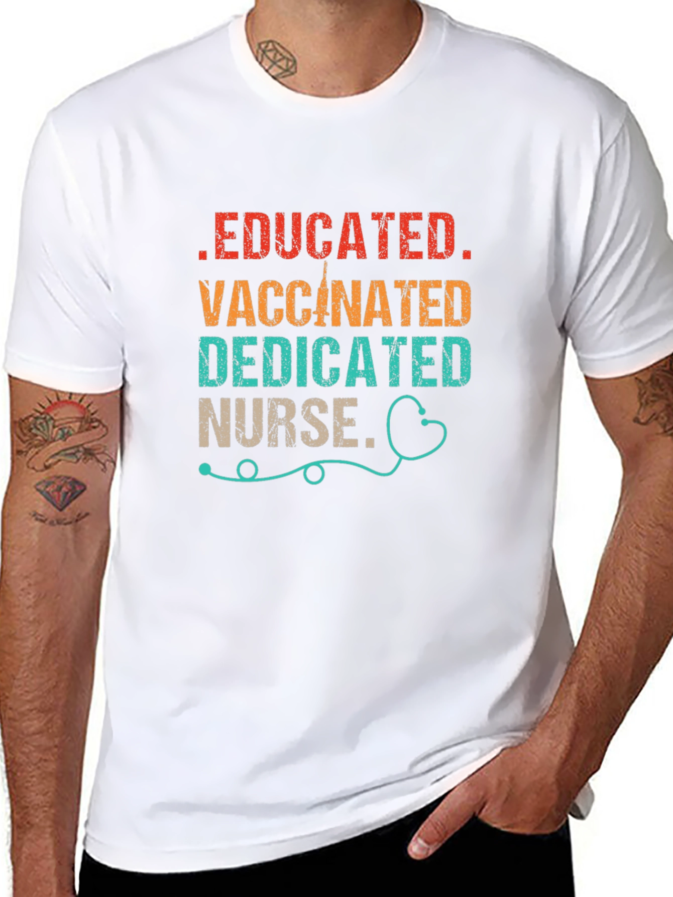 Educated Vaccinated Dedicated Nurse T-Shirt