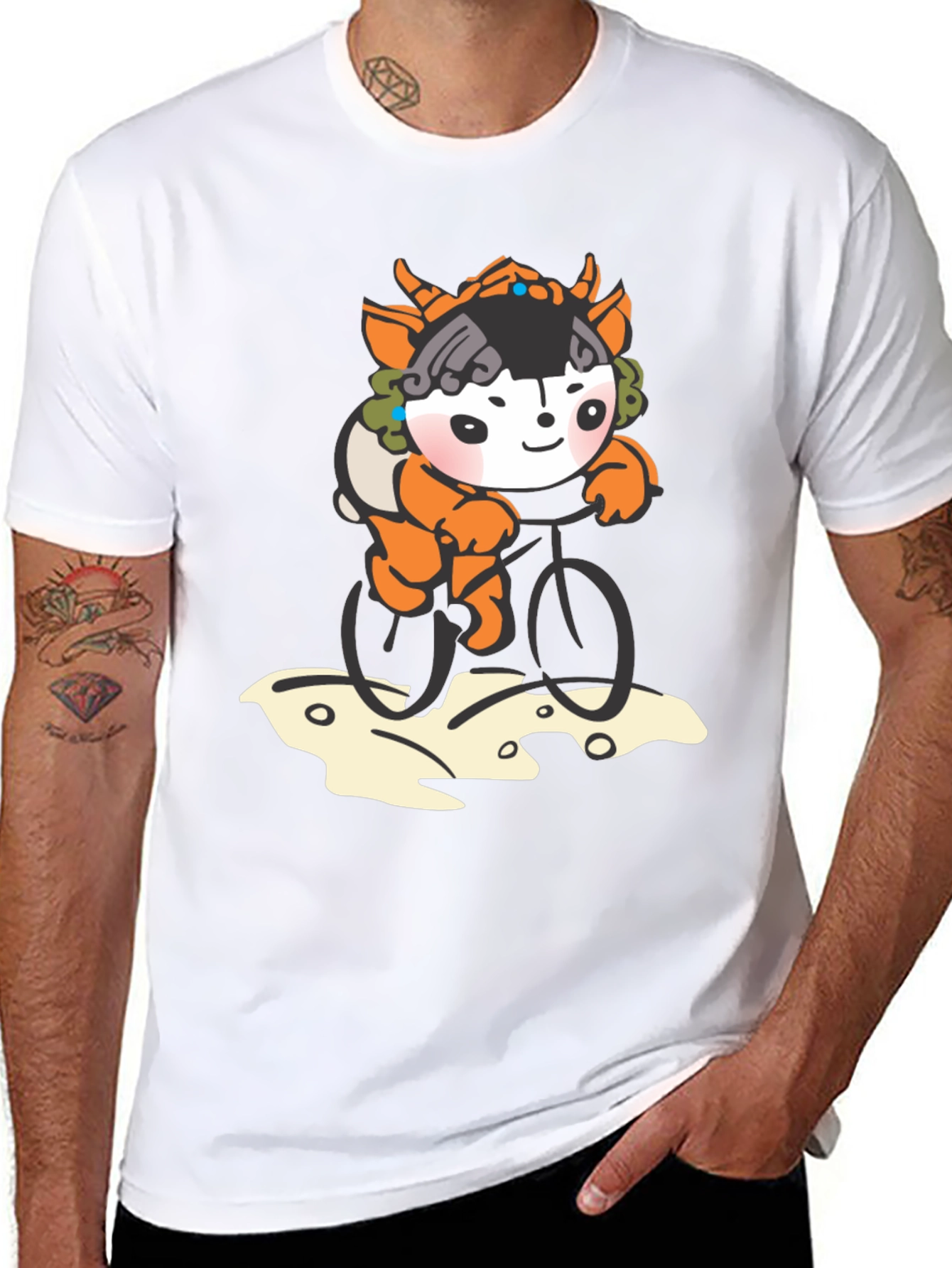 Cute Cartoon Character Bicycle Ride T-Shirt