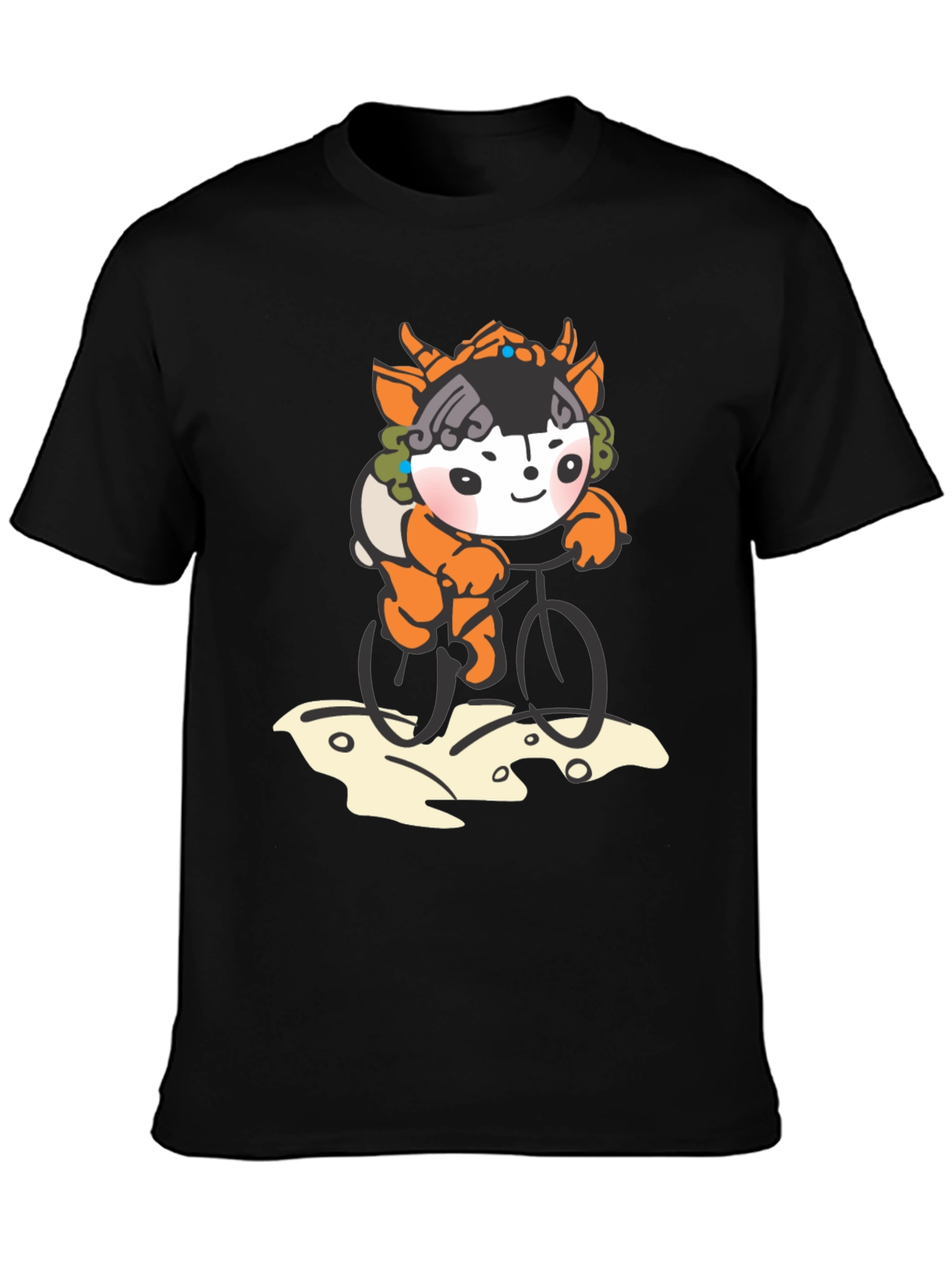 Cute Cartoon Character Bicycle Ride T-Shirt