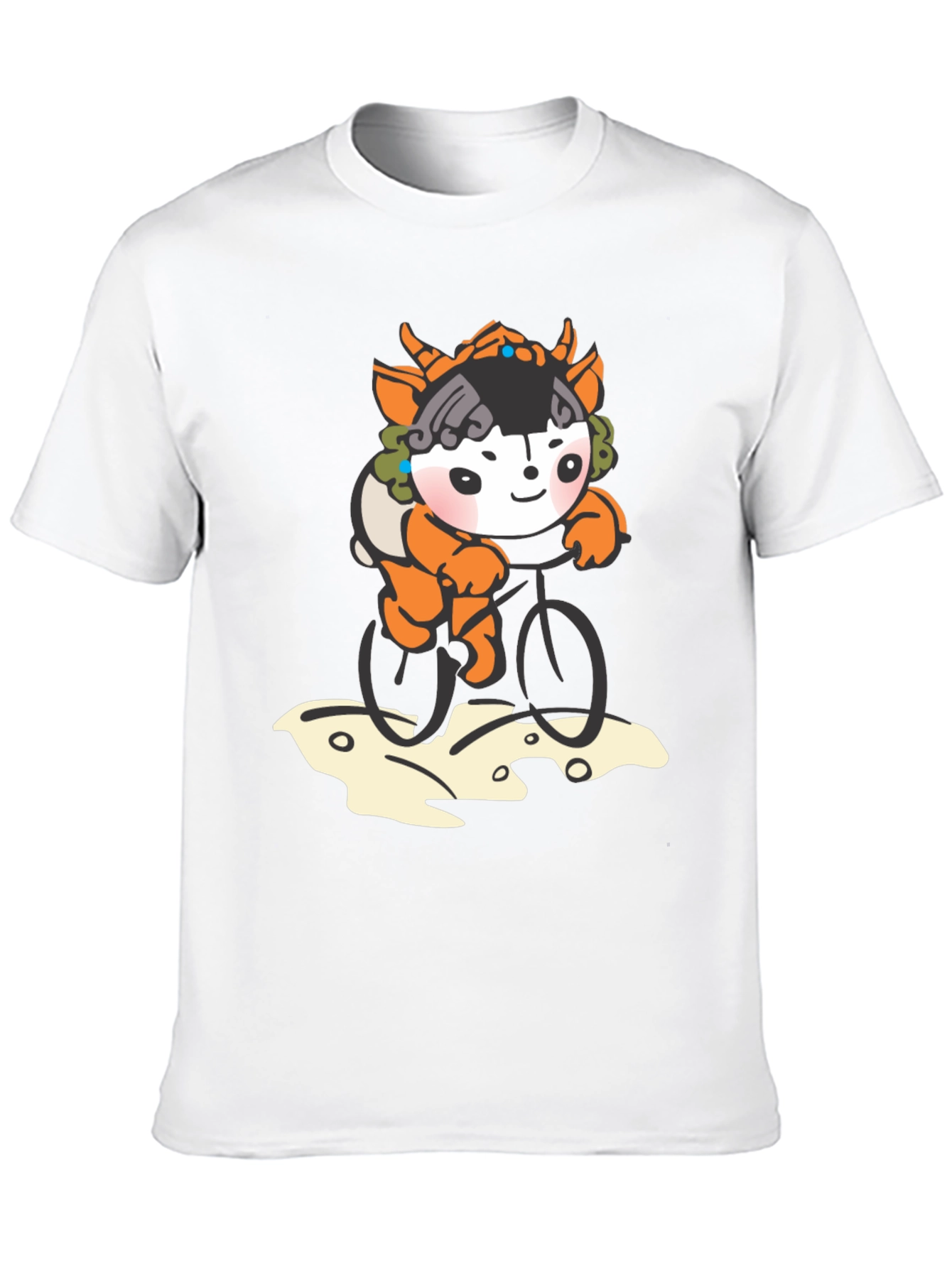 Cute Cartoon Character Bicycle Ride T-Shirt