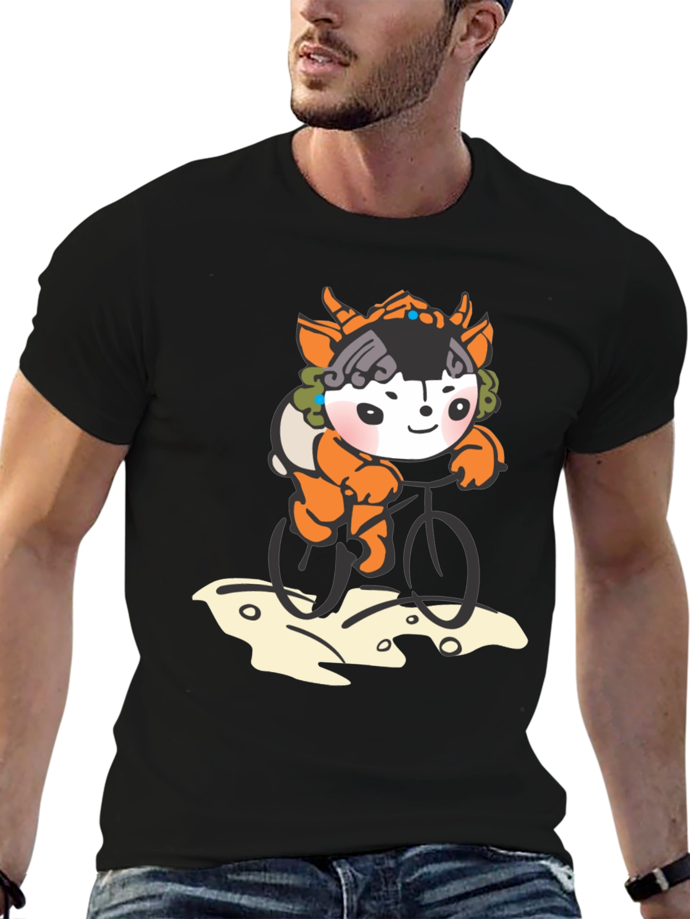 Cute Cartoon Character Bicycle Ride T-Shirt