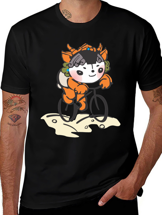 Cute Cartoon Character Bicycle Ride T-Shirt