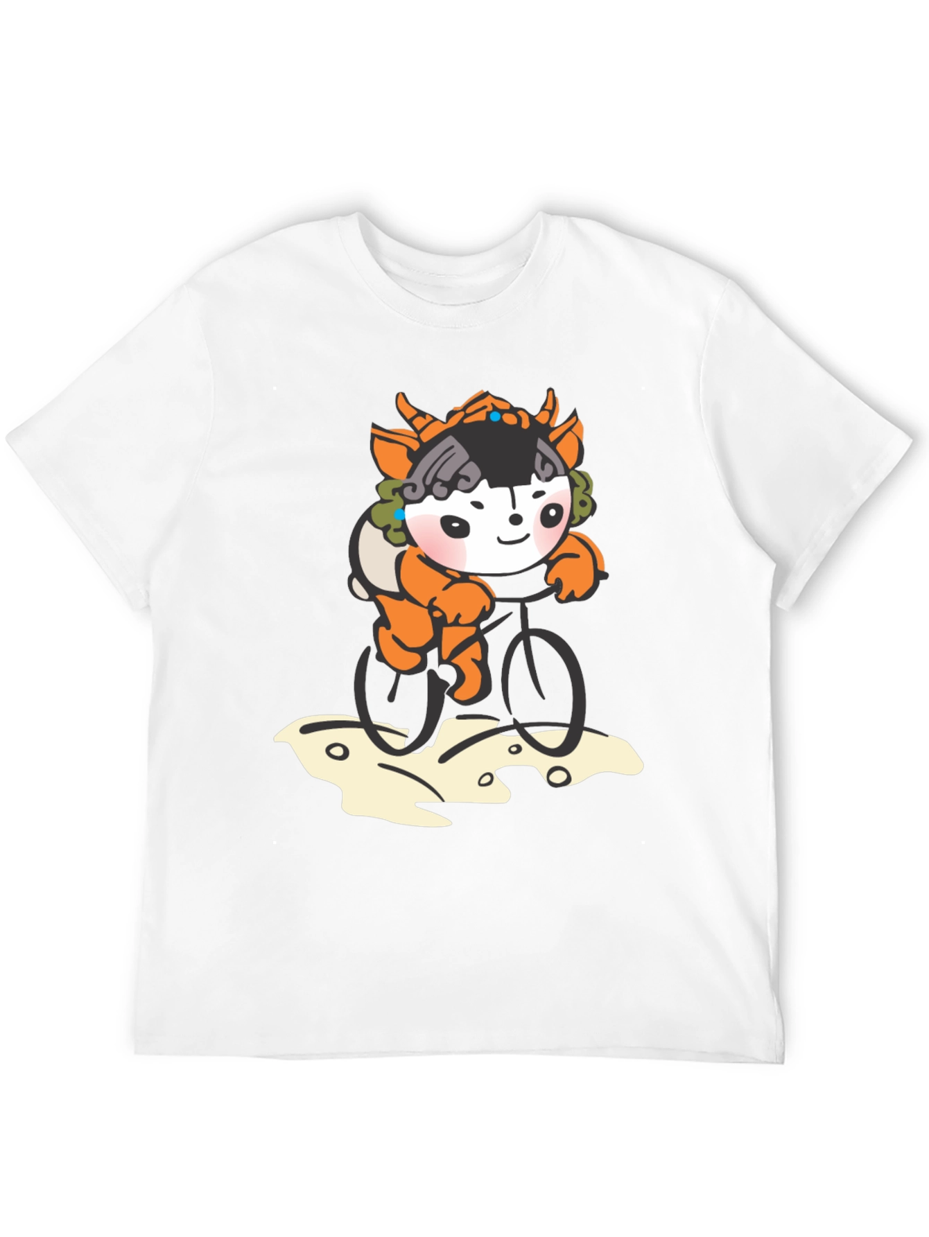 Cute Cartoon Character Bicycle Ride T-Shirt