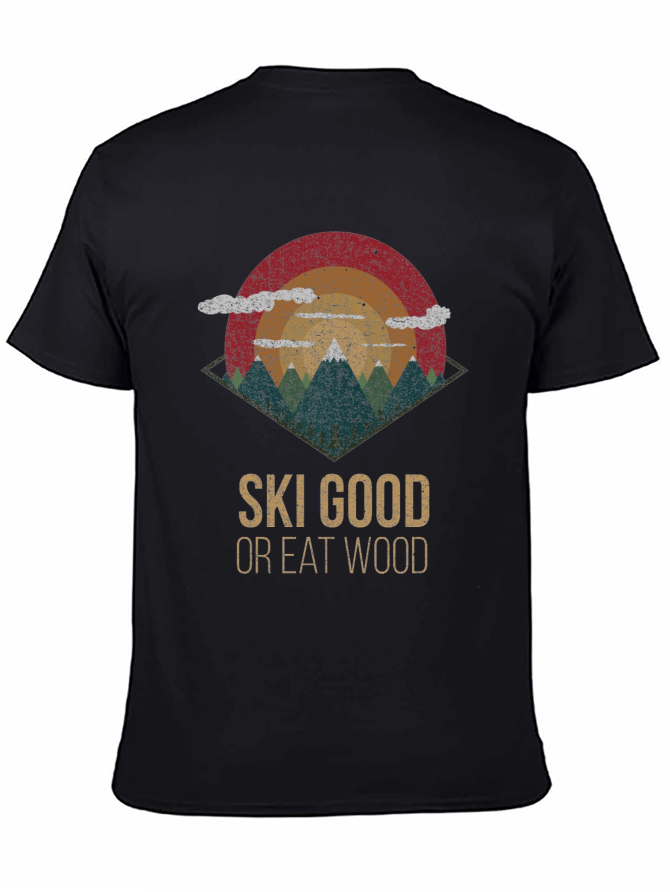 Ski Good Or Eat Wood Retro Graphic Tee
