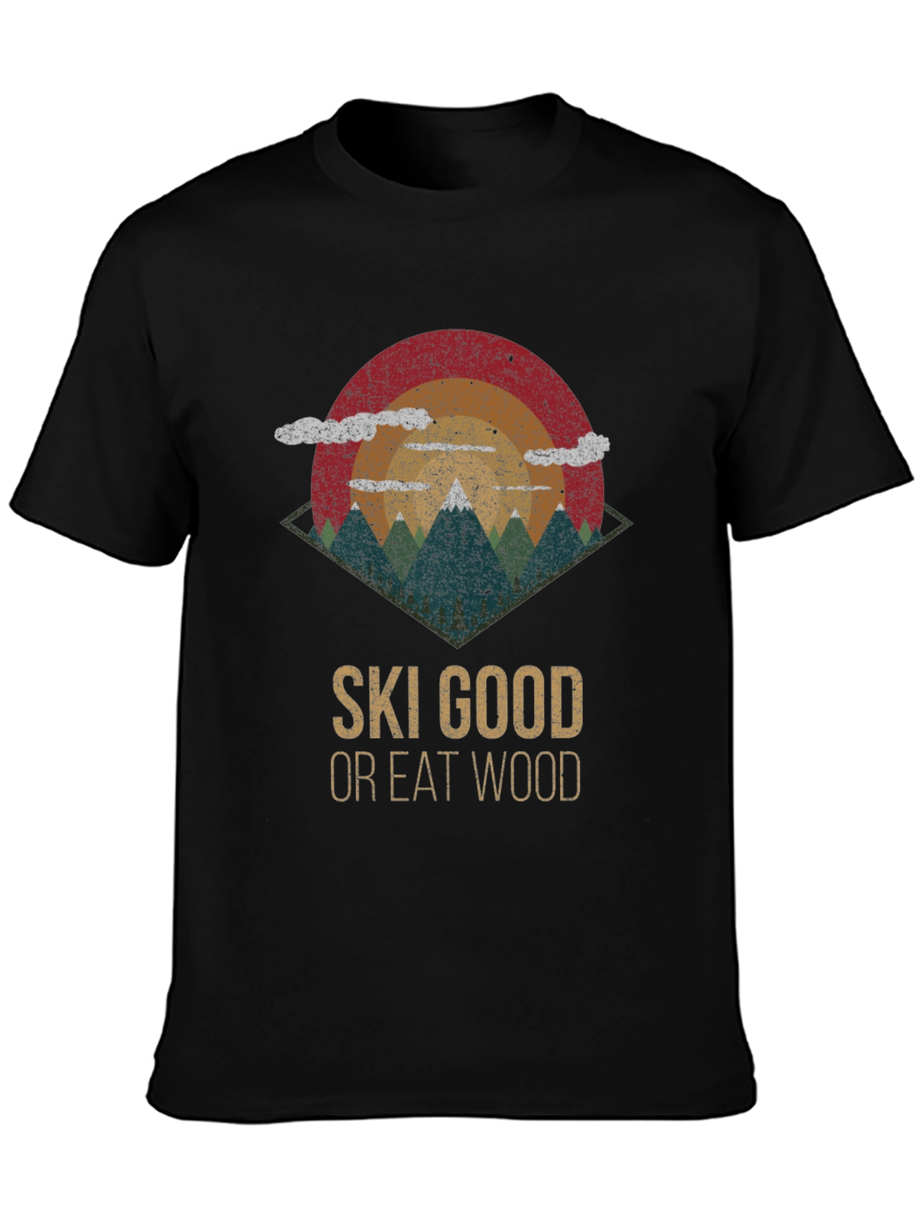 Ski Good Or Eat Wood Retro Graphic Tee