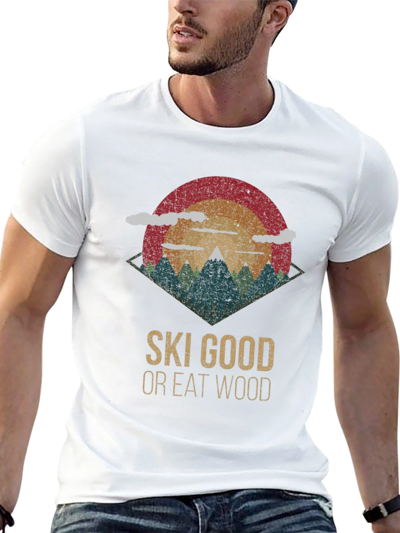 Ski Good Or Eat Wood Retro Graphic Tee
