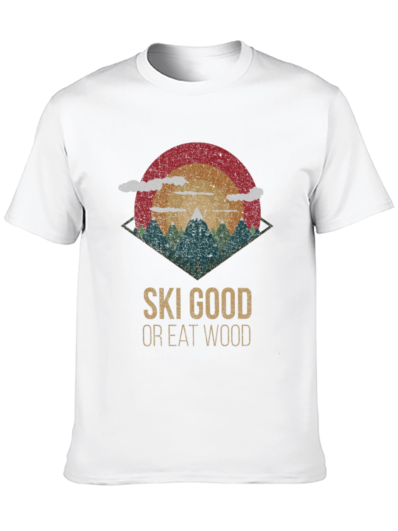 Ski Good Or Eat Wood Retro Graphic Tee