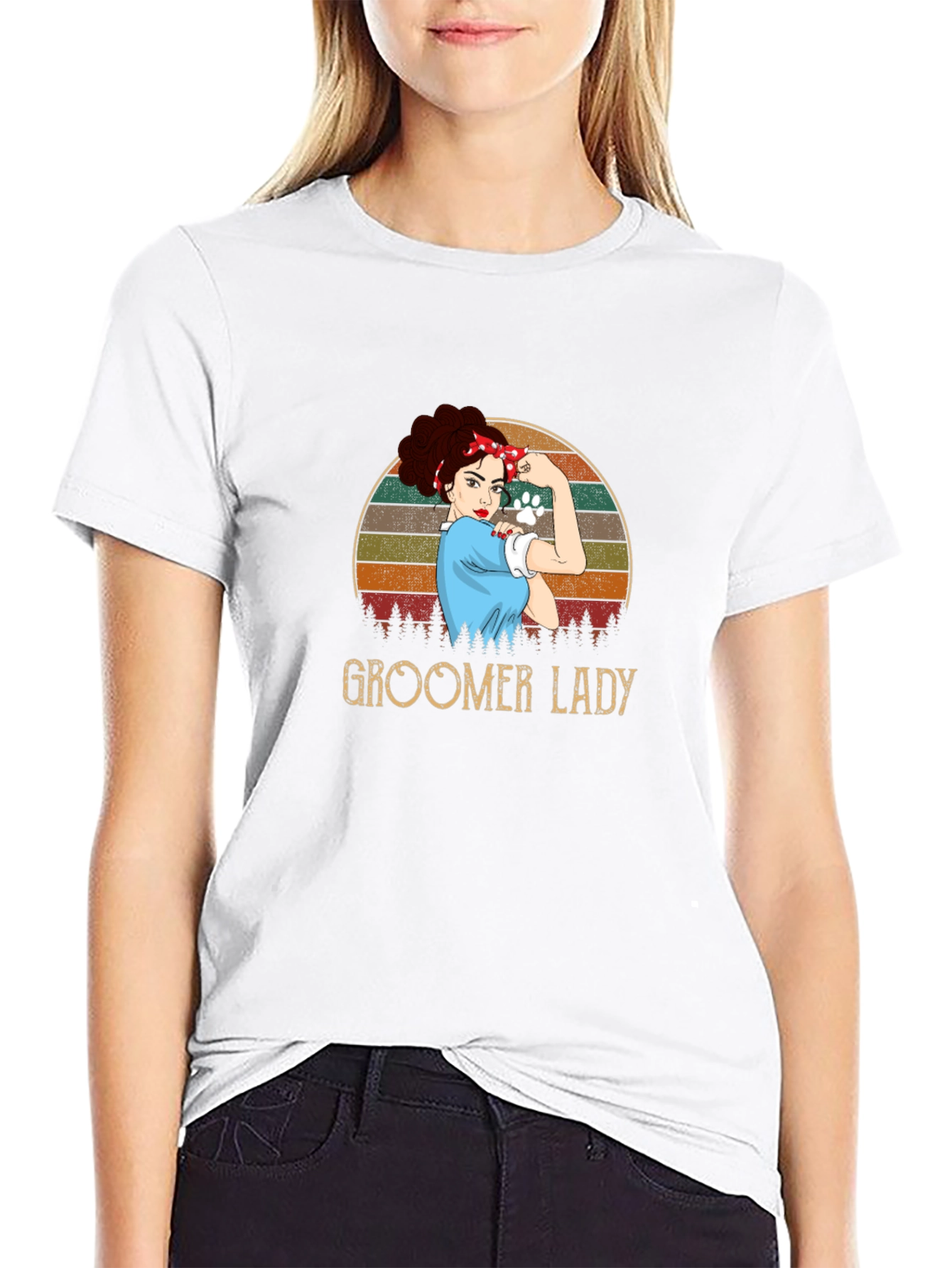 Groomer Lady T-Shirt - Retro Design