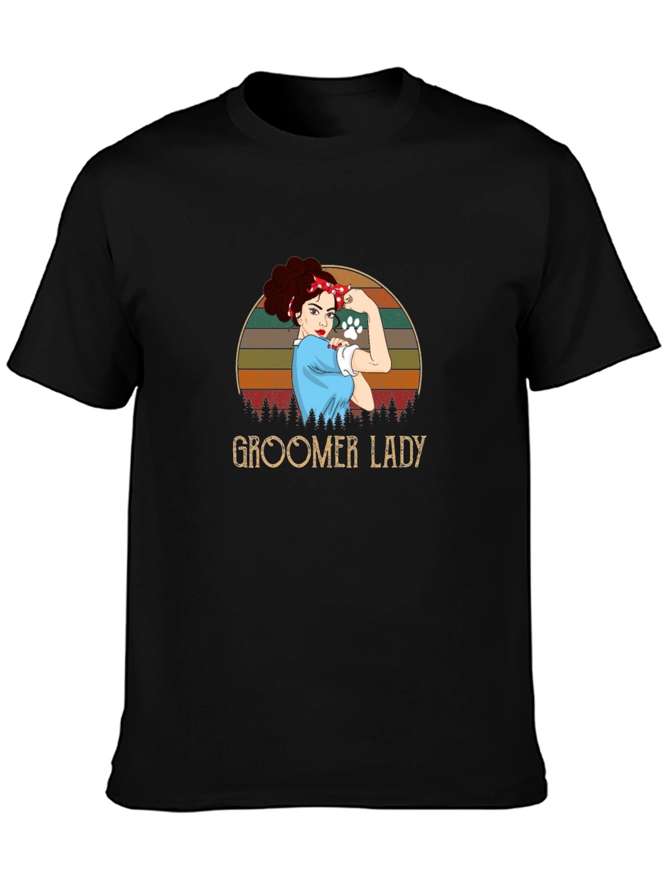 Groomer Lady T-Shirt - Retro Design