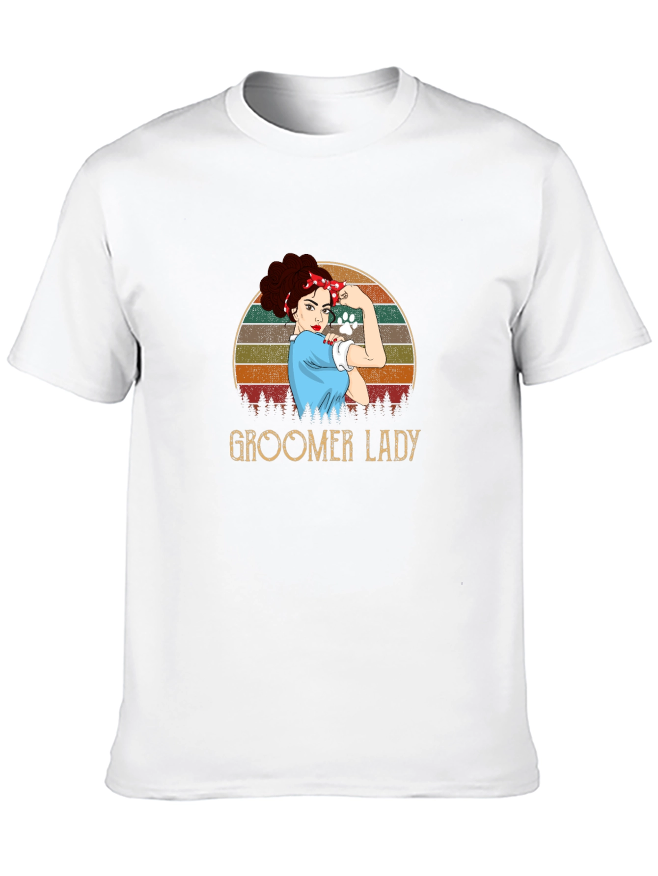 Groomer Lady T-Shirt - Retro Design