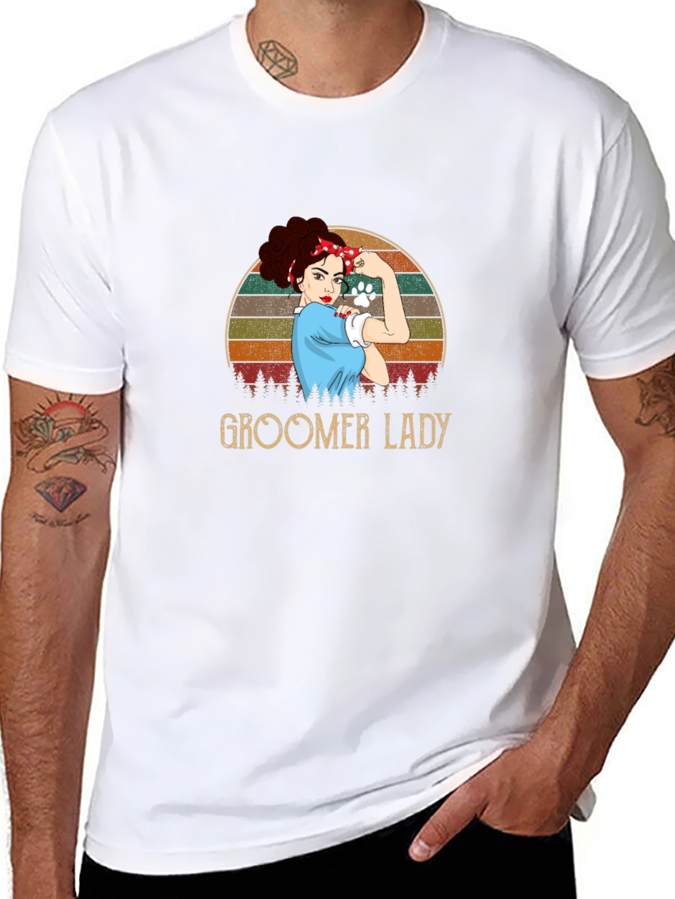 Groomer Lady T-Shirt - Retro Design