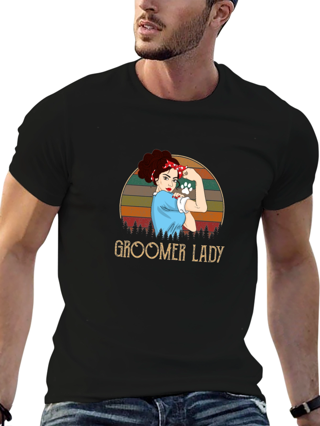 Groomer Lady T-Shirt - Retro Design