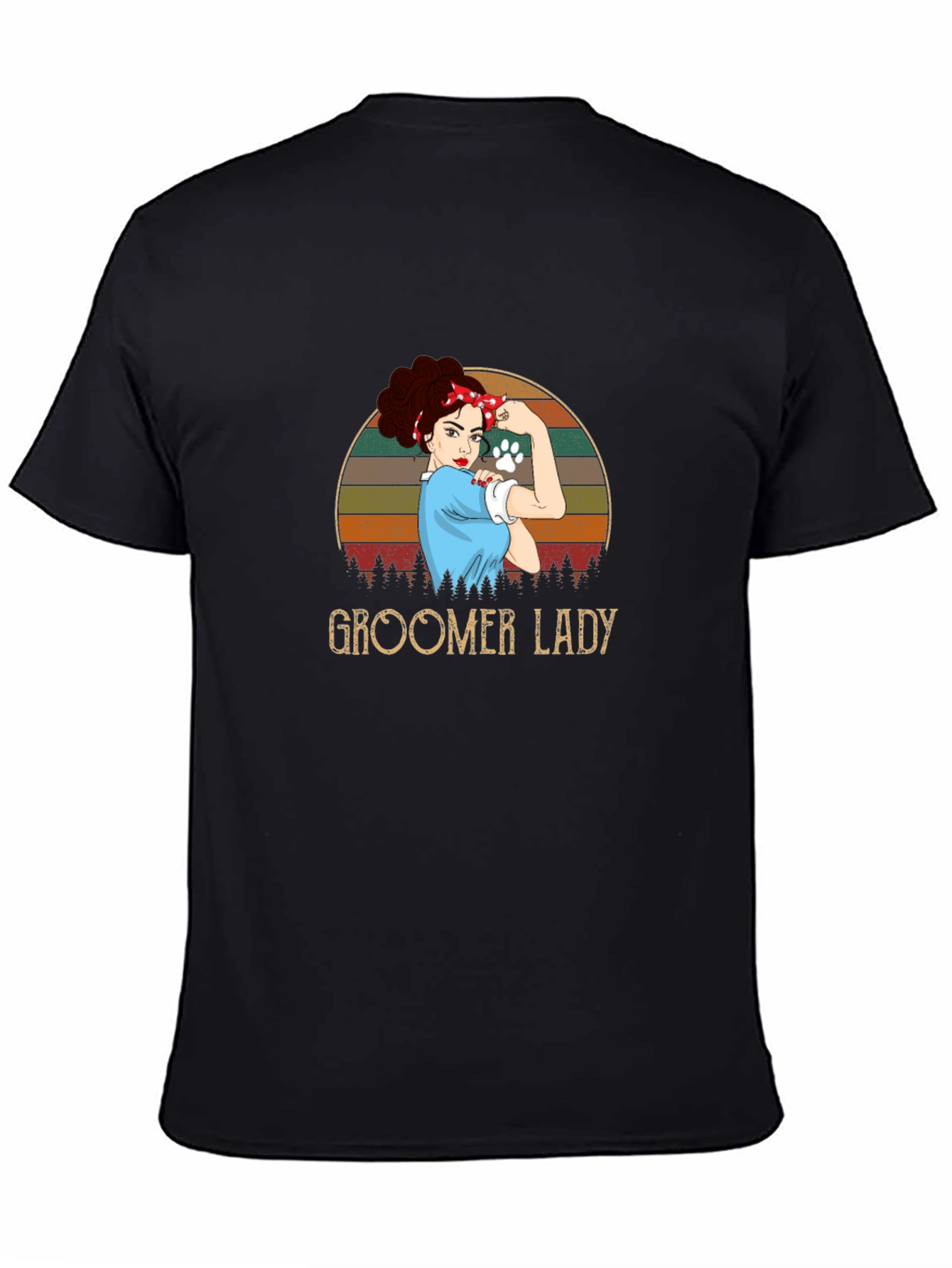 Groomer Lady T-Shirt - Retro Design