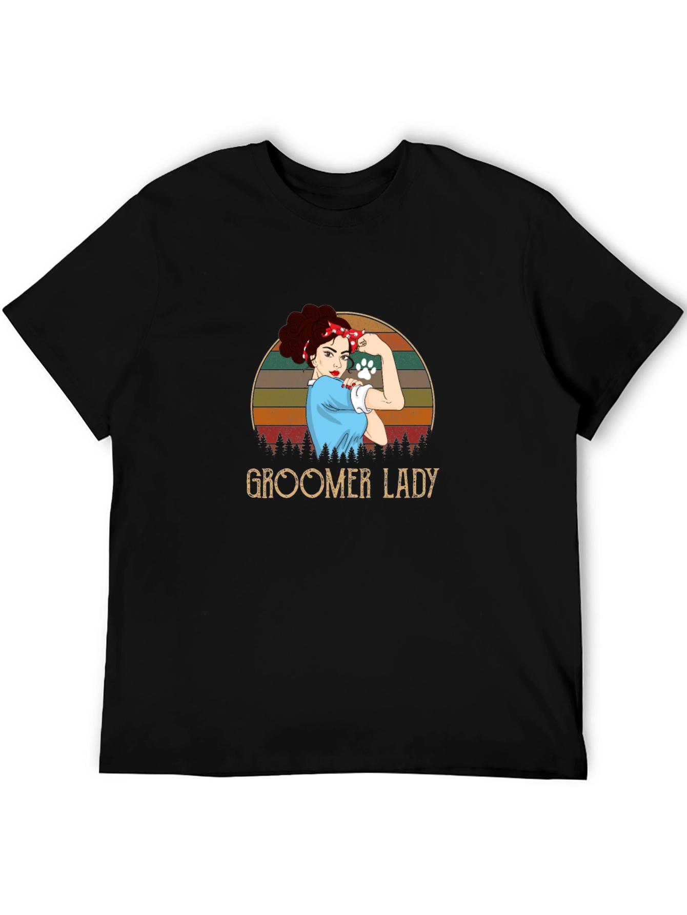 Groomer Lady T-Shirt - Retro Design