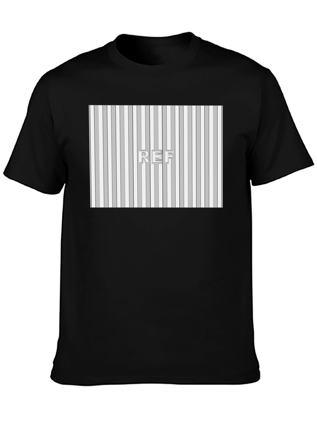 Striped Pattern REF Graphic Tee - Black