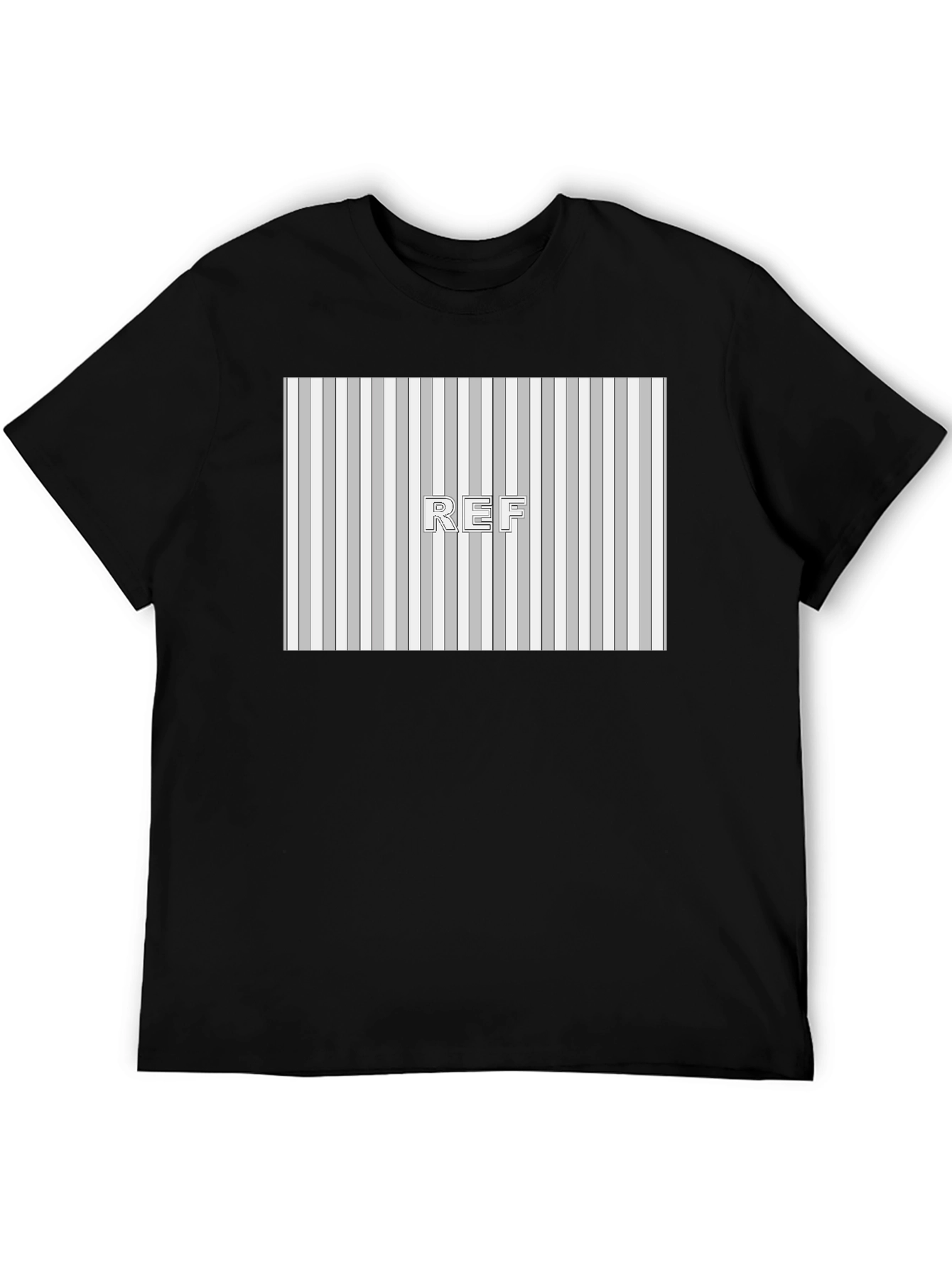 Striped Pattern REF Graphic Tee - Black