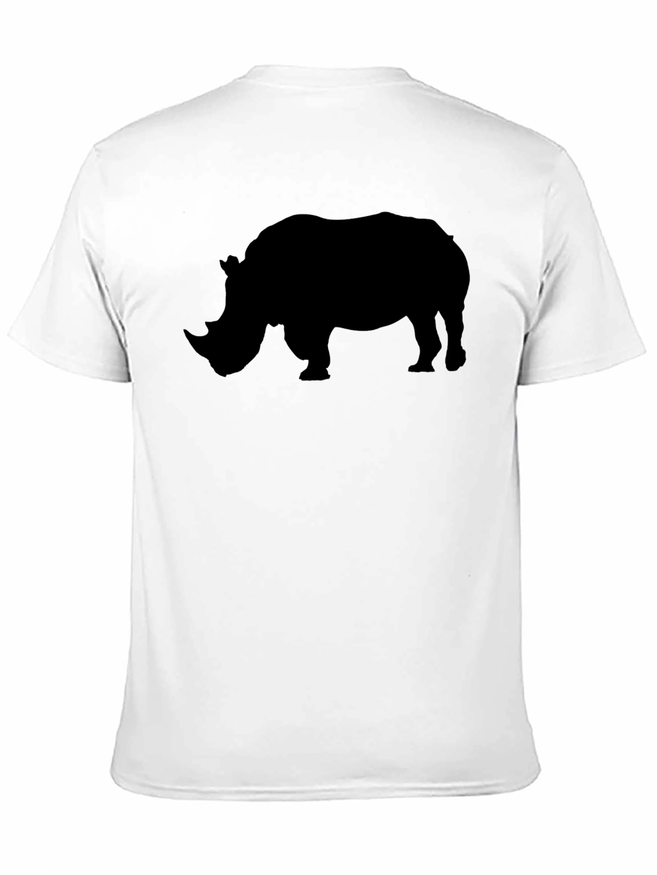 Rhino Silhouette Tee - Black Cotton Graphic T-Shirt