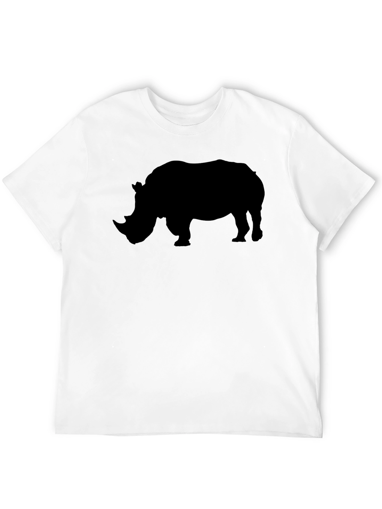 Rhino Silhouette Tee - Black Cotton Graphic T-Shirt