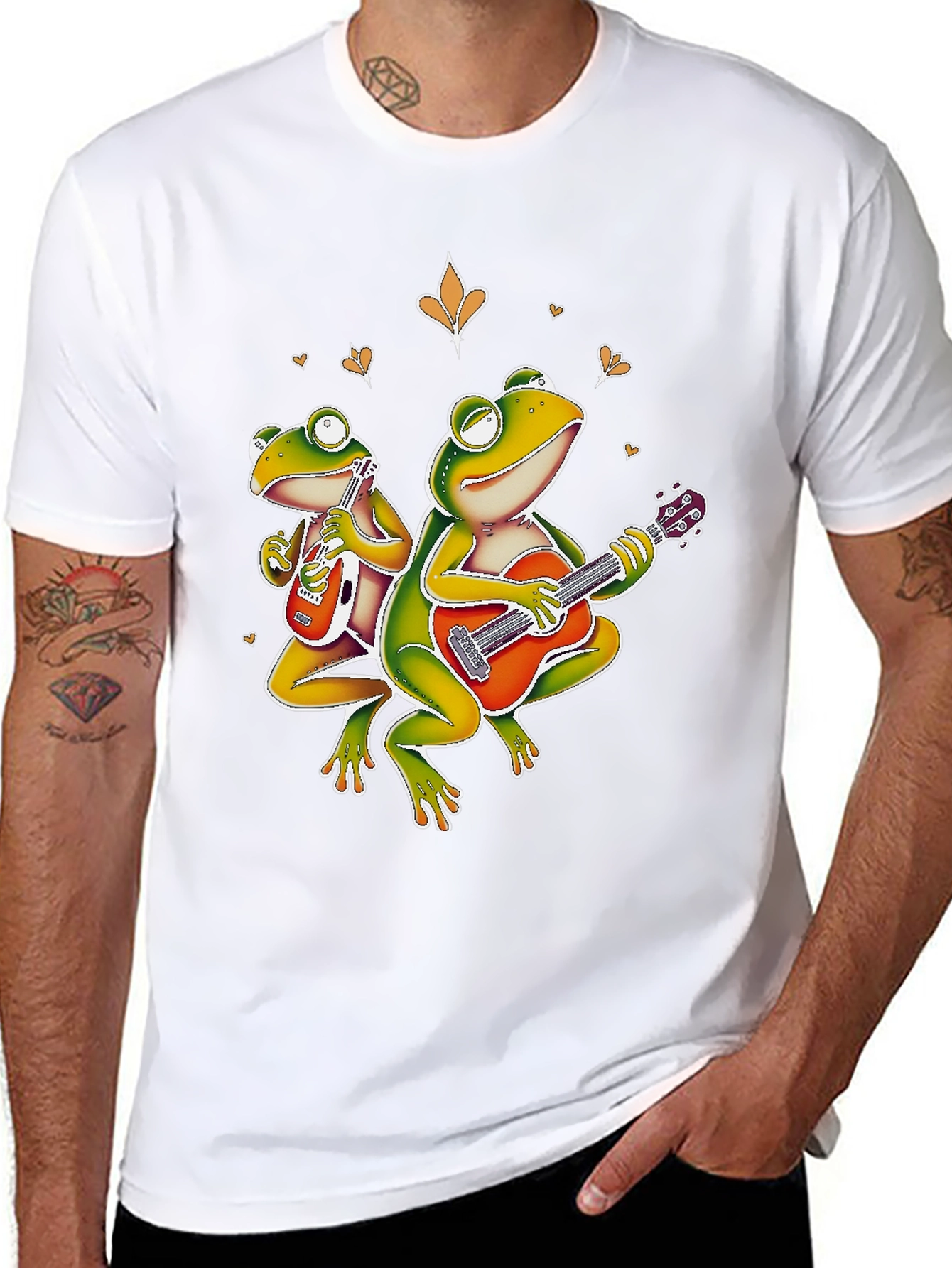 Frog Band Graphic T-Shirt - Cool Musician Design
