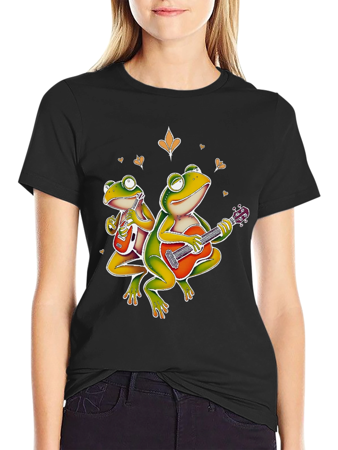 Frog Band Graphic T-Shirt - Cool Musician Design