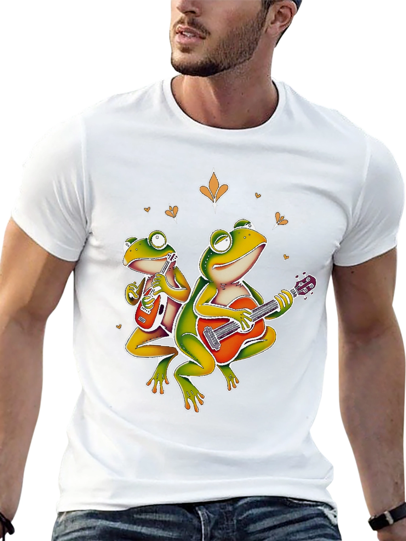 Frog Band Graphic T-Shirt - Cool Musician Design