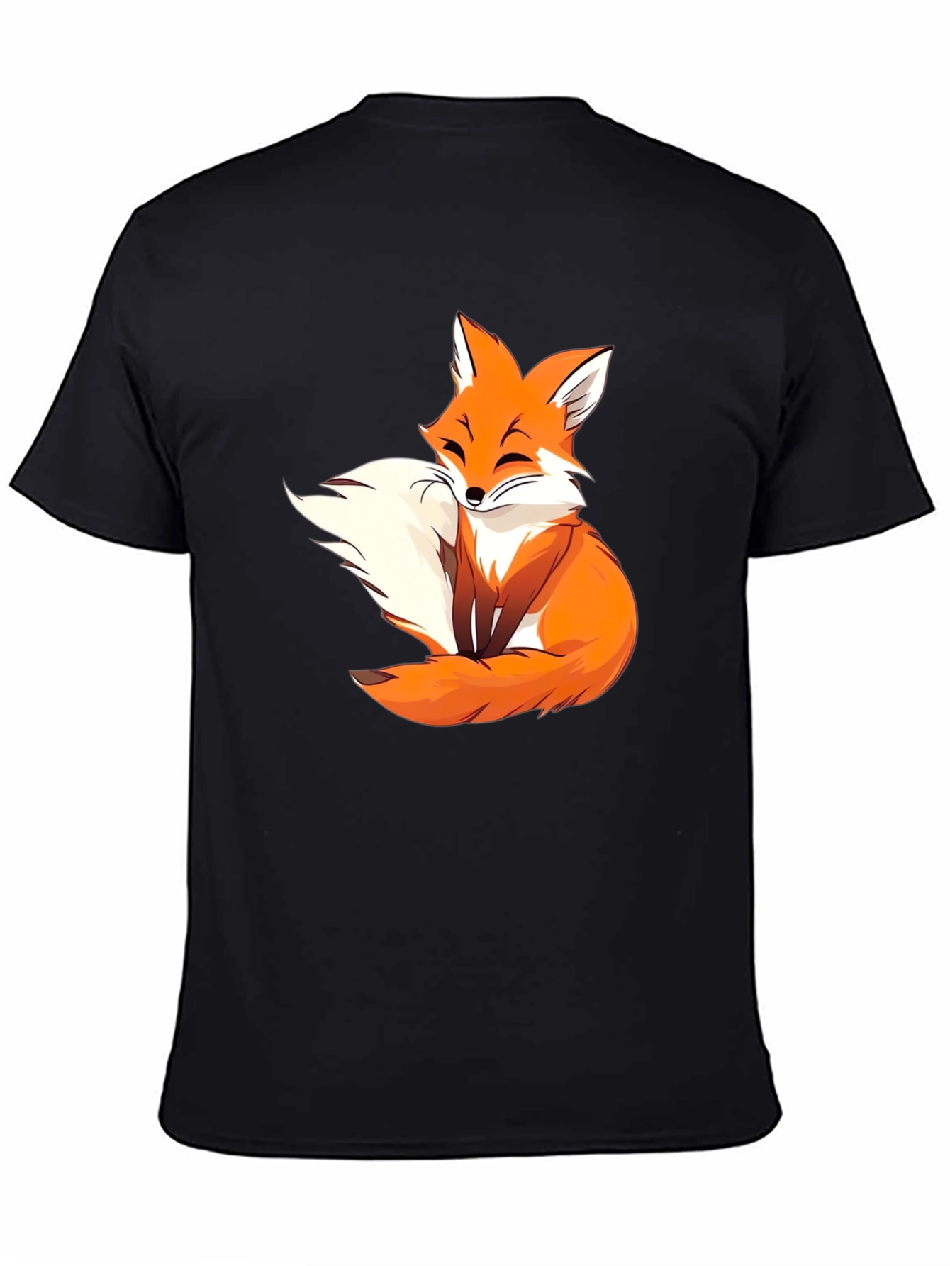 Cute Fox Graphic Tee - Black Unisex T-Shirt