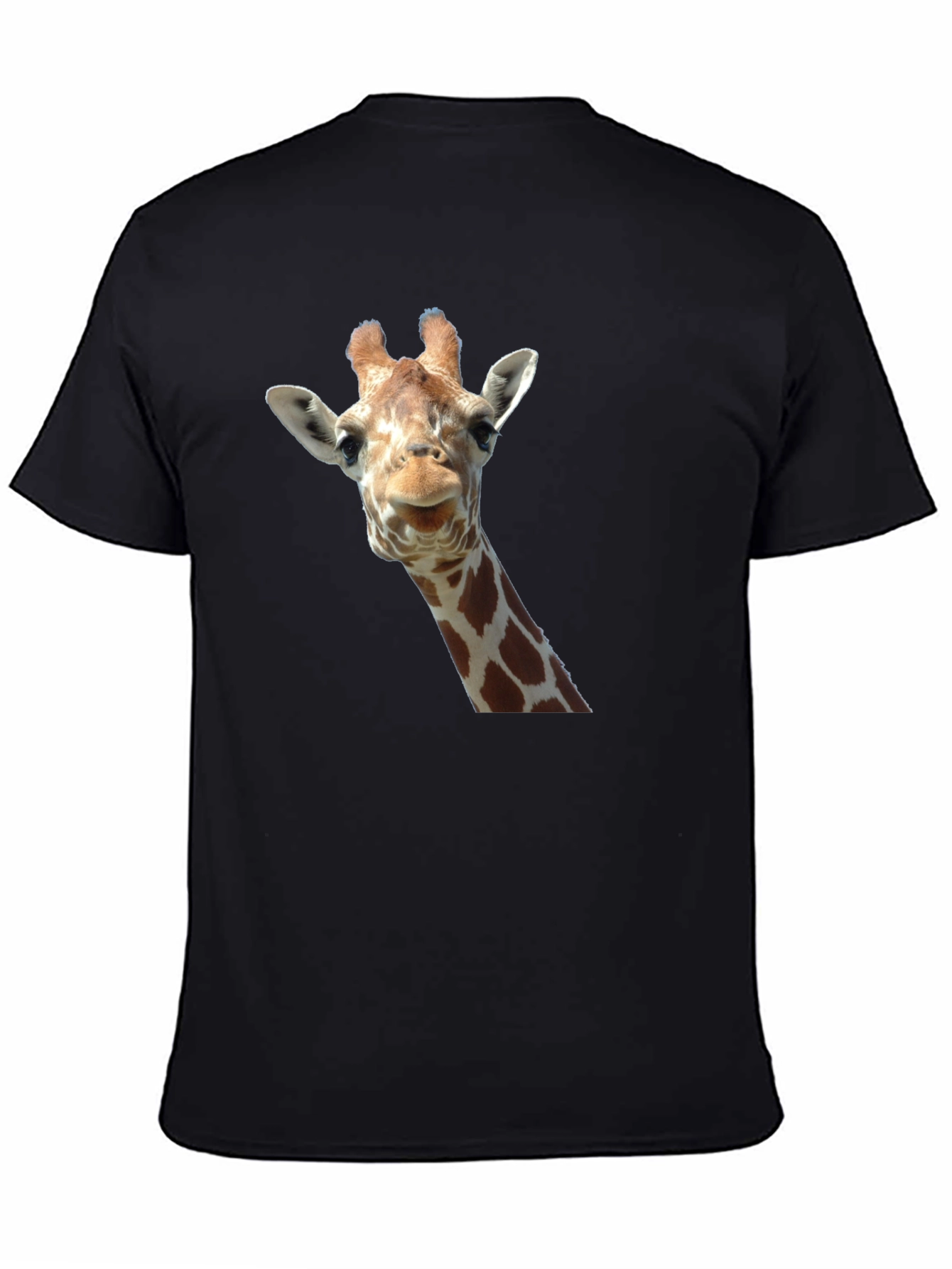 Giraffe Head Graphic Print Black T-Shirt