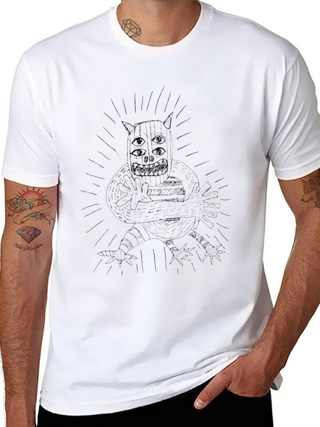 Mens Black Crew Neck T-Shirt