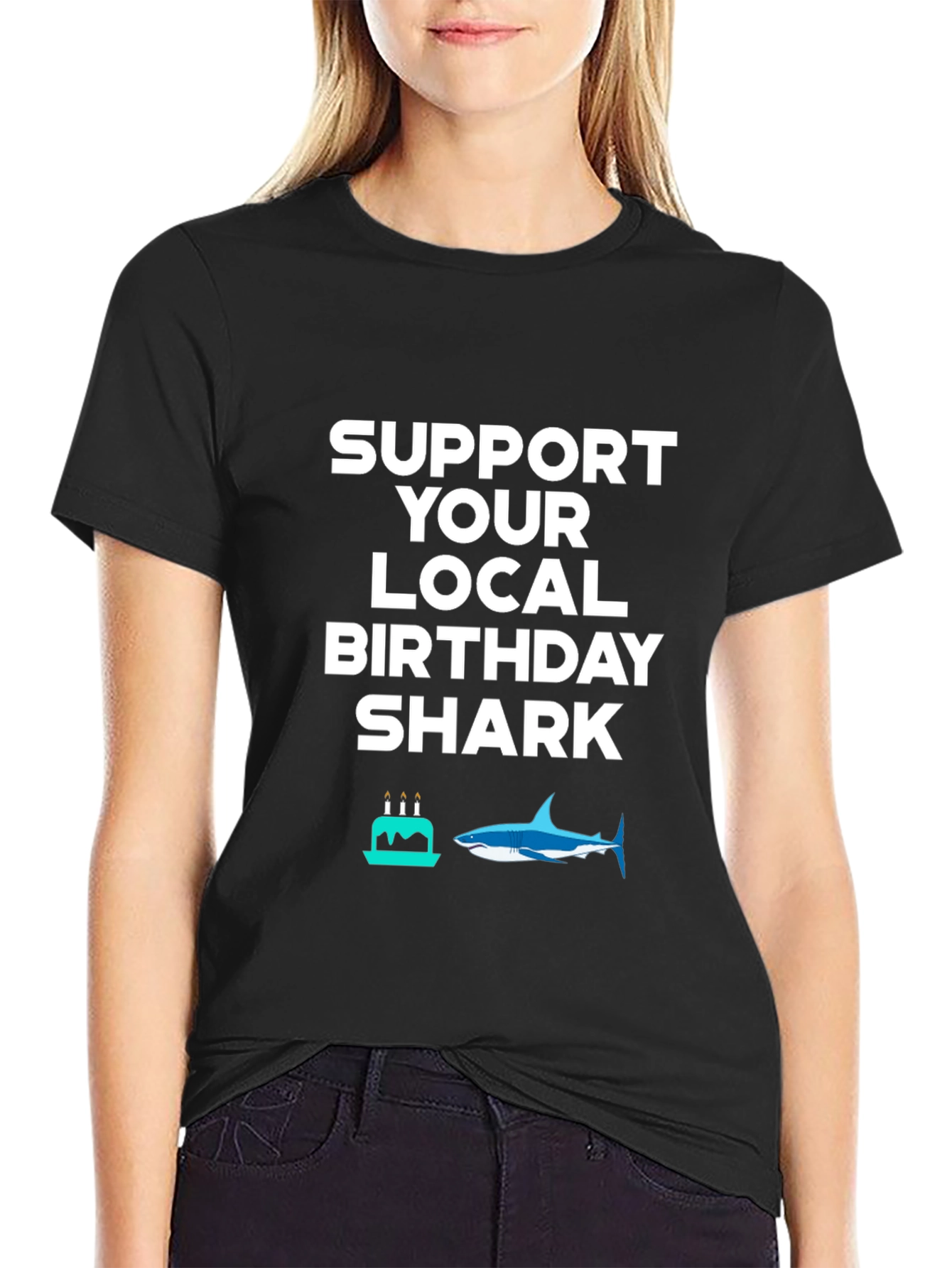 Support Your Local Birthday Shark T-Shirt