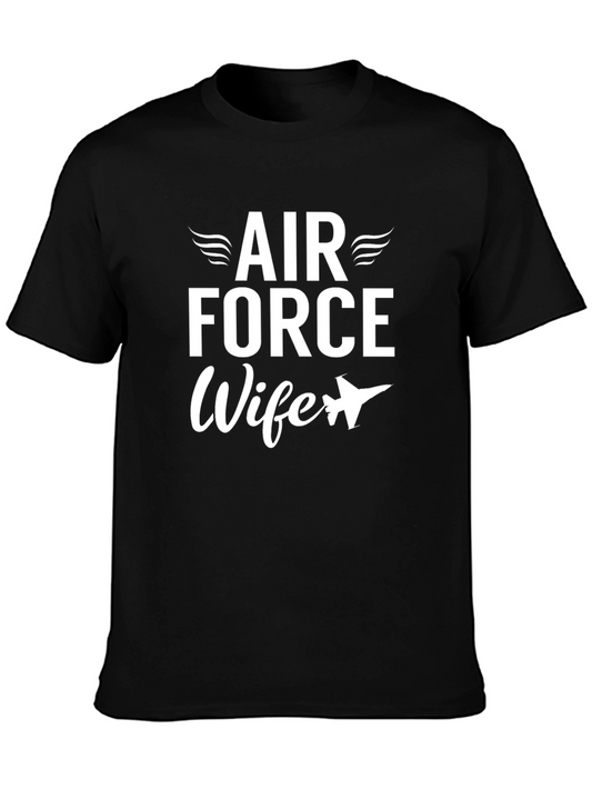 Air Force Wife Graphic T-Shirt - Black