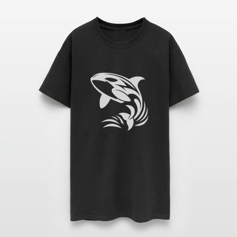 Elegant Orca Jumps In Tattoo Water Style