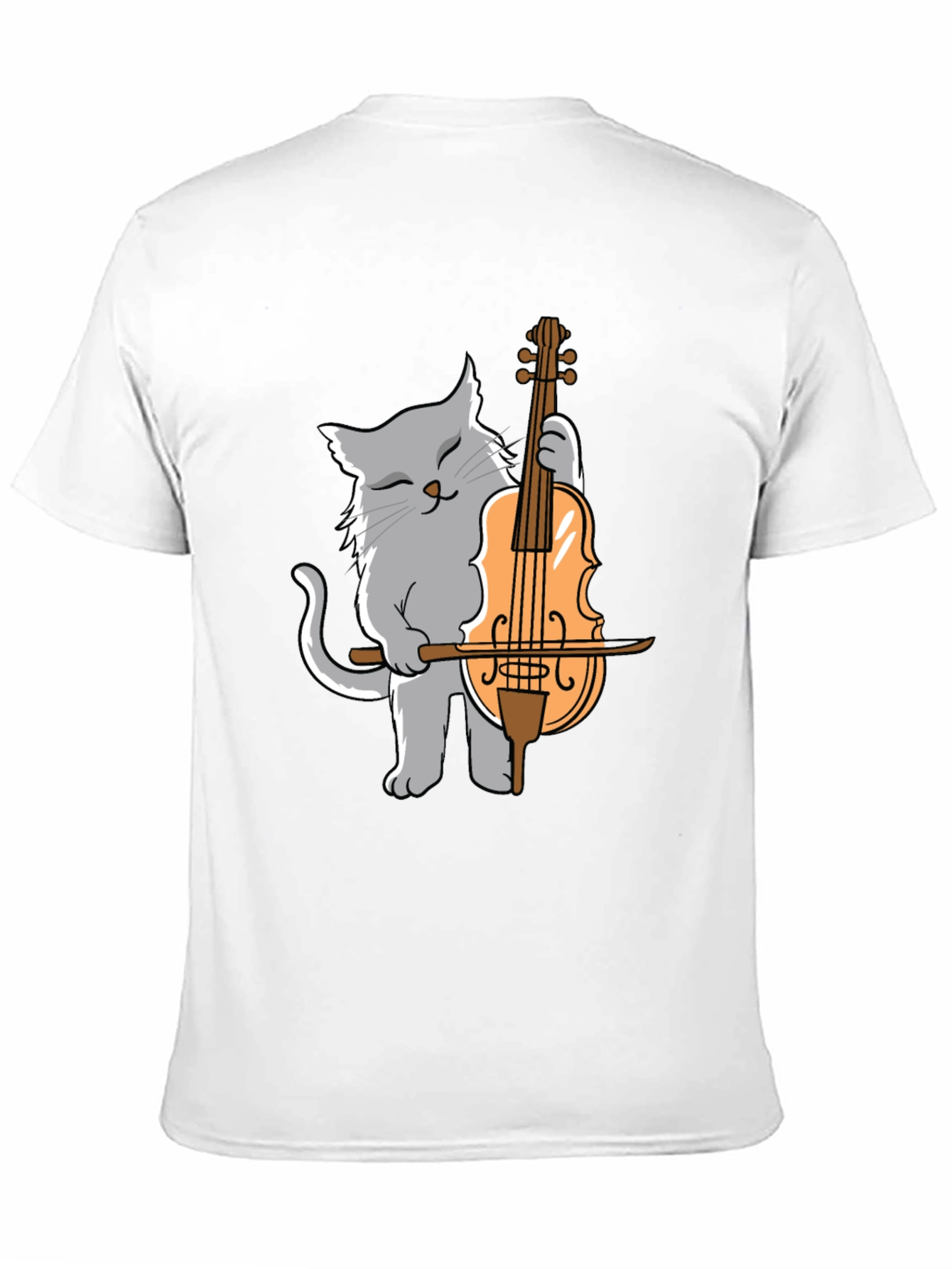 Cat Playing Cello Graphic T-Shirt