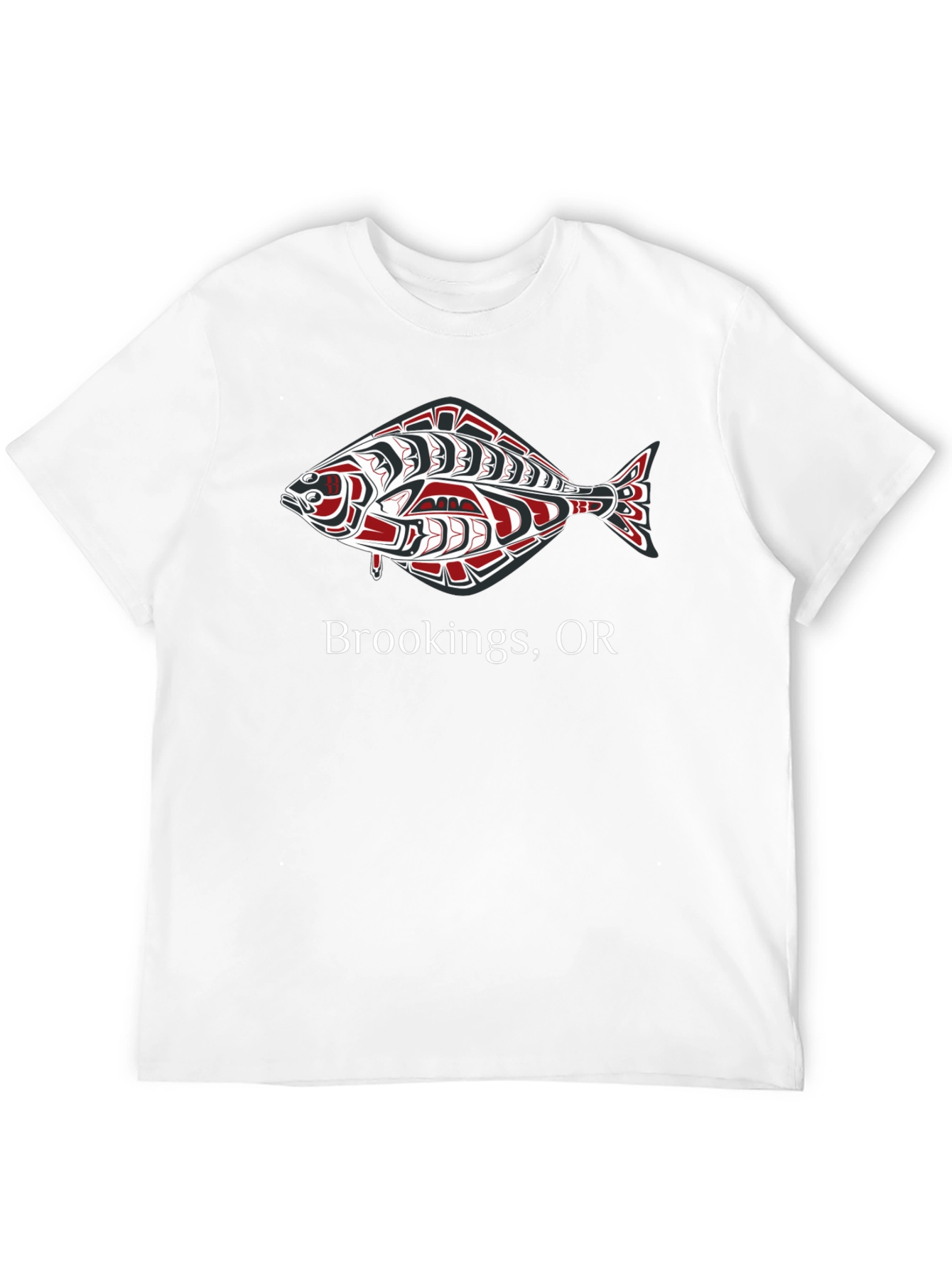 Brookings OR Fish Graphic Tee - Black